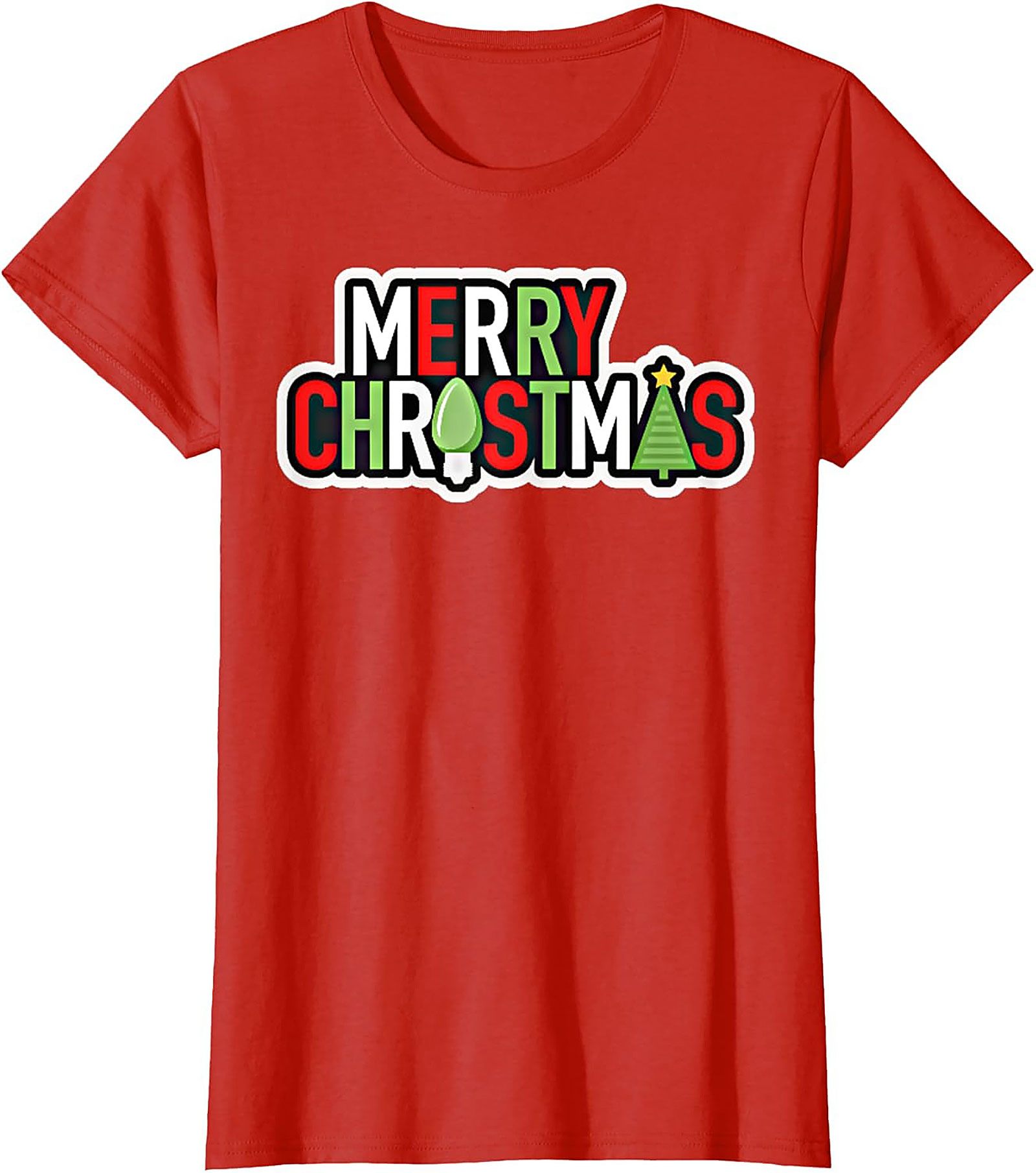 Merry Christmas Lights Festive Graphic Tee Unisex Shirt