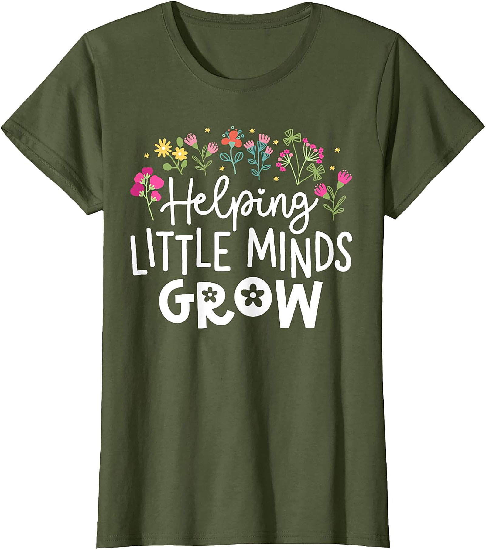 Helping Little Minds Grow Teacher T-Shirt Educator Tee