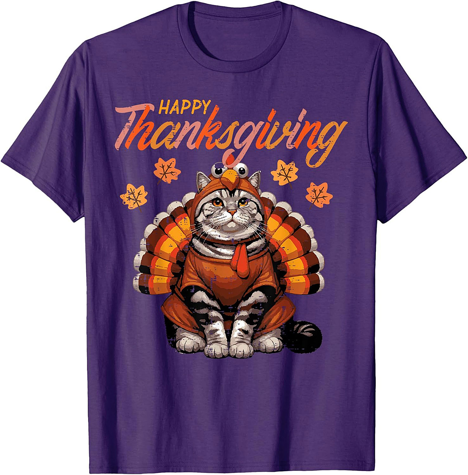 Funny Thanksgiving Cat Graphic Tee | Soft Unisex Shirt