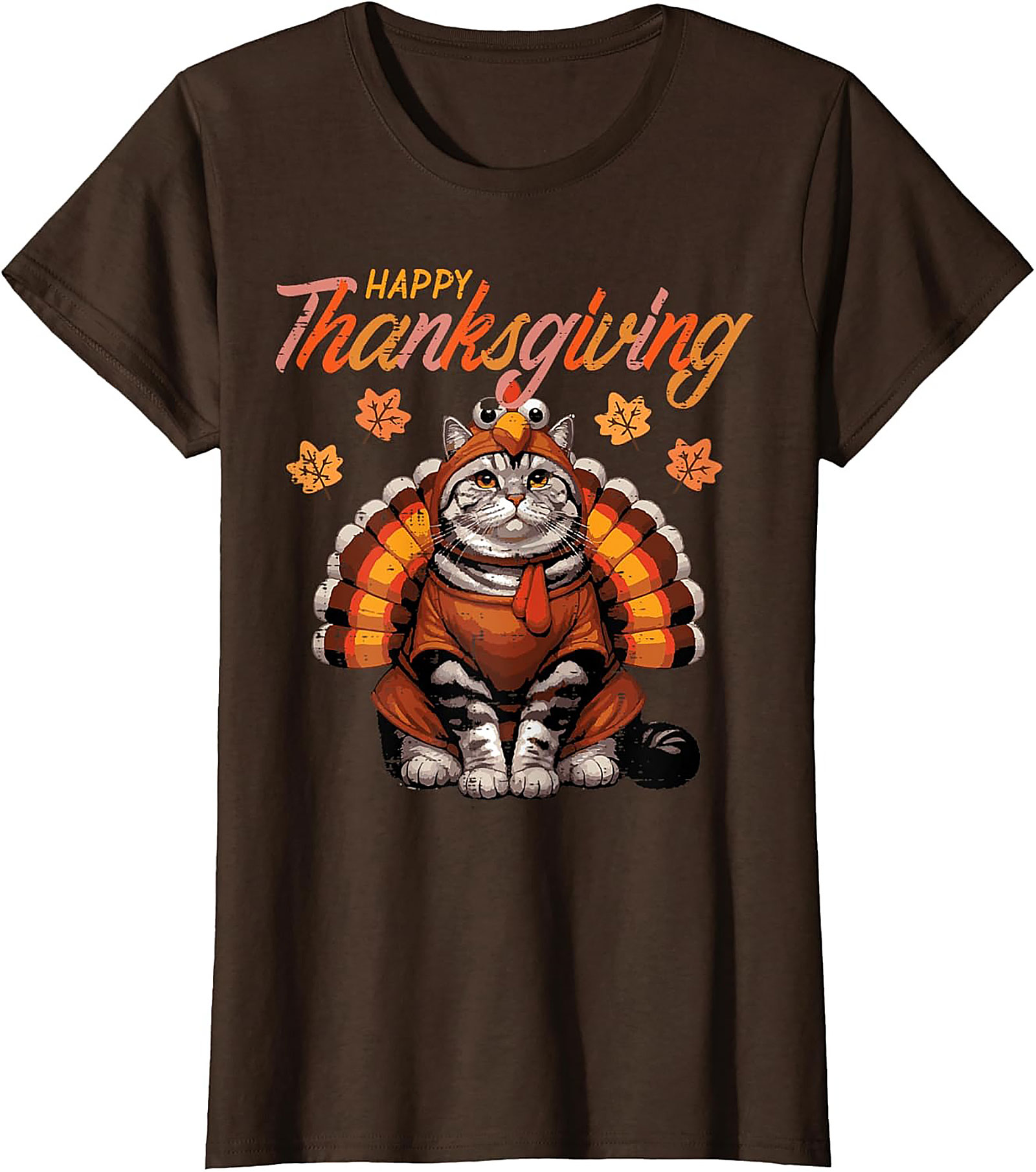 Funny Thanksgiving Cat Graphic Tee | Soft Unisex Shirt