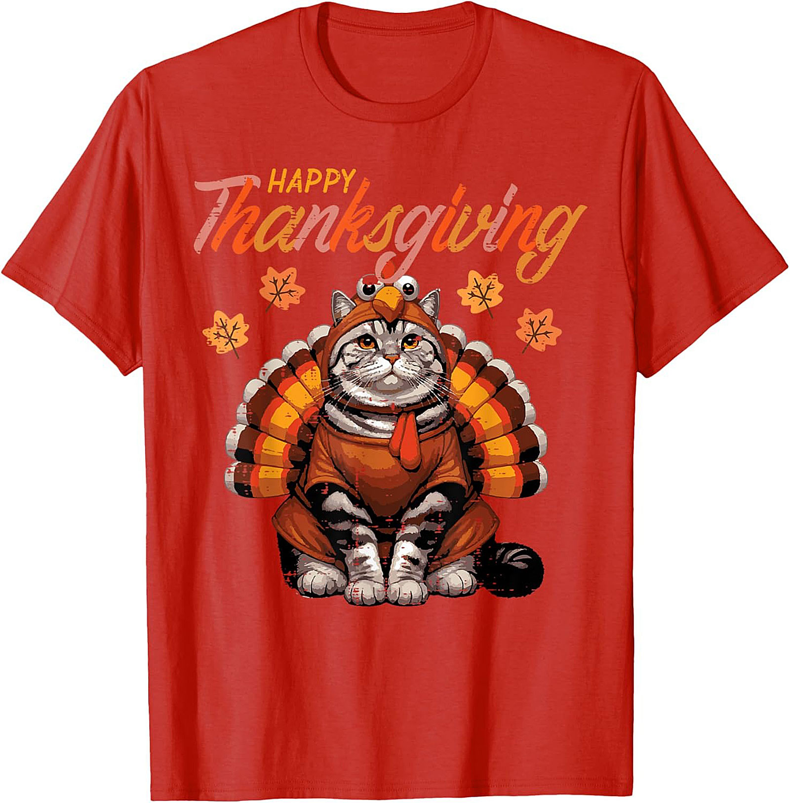 Funny Thanksgiving Cat Graphic Tee | Soft Unisex Shirt