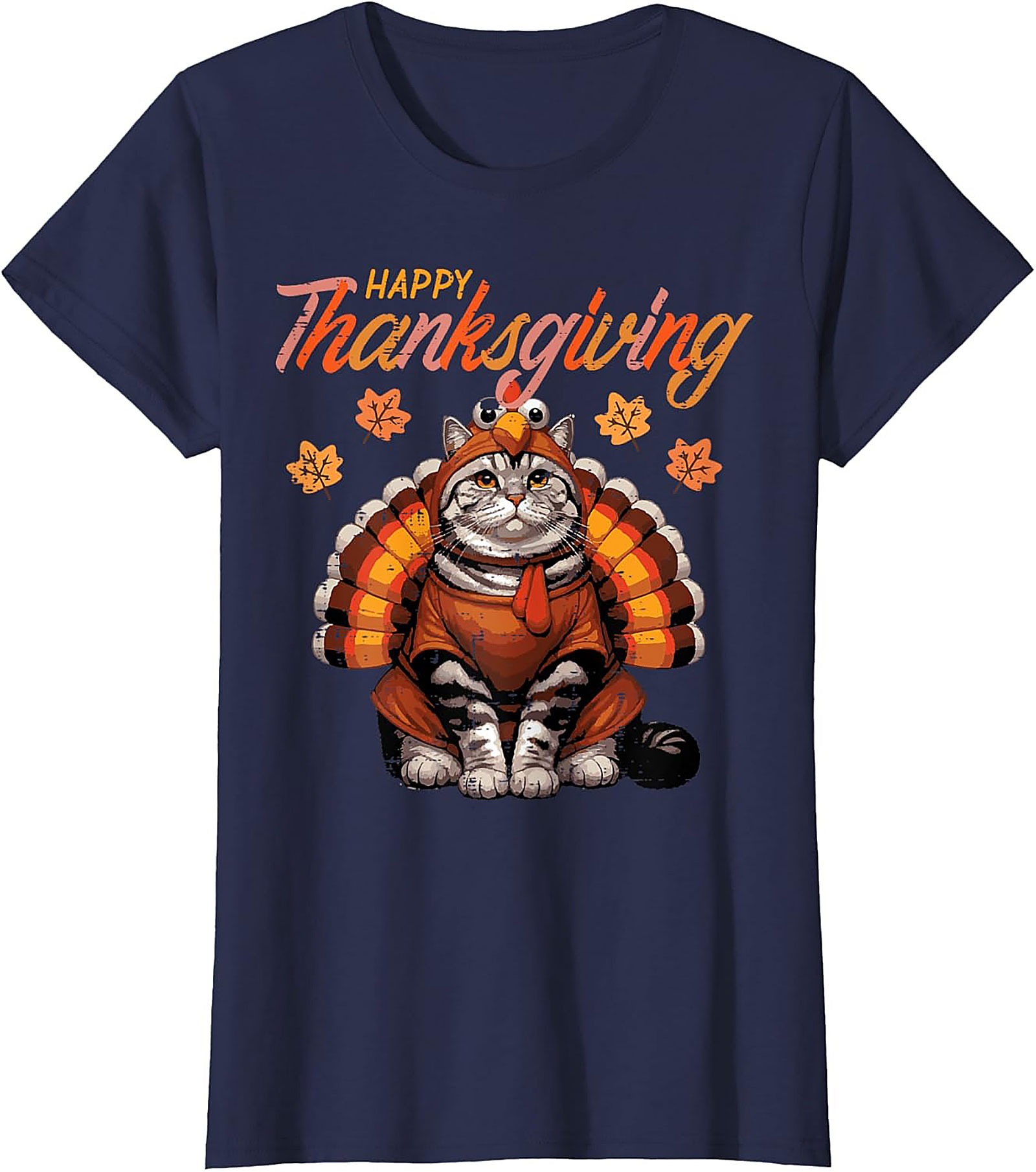 Funny Thanksgiving Cat Graphic Tee | Soft Unisex Shirt