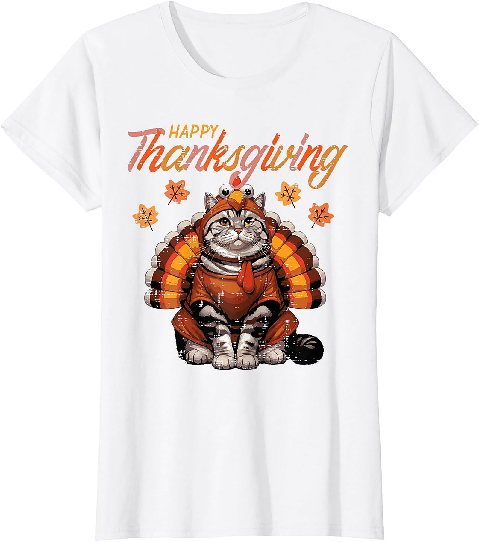Funny Thanksgiving Cat Graphic Tee | Soft Unisex Shirt