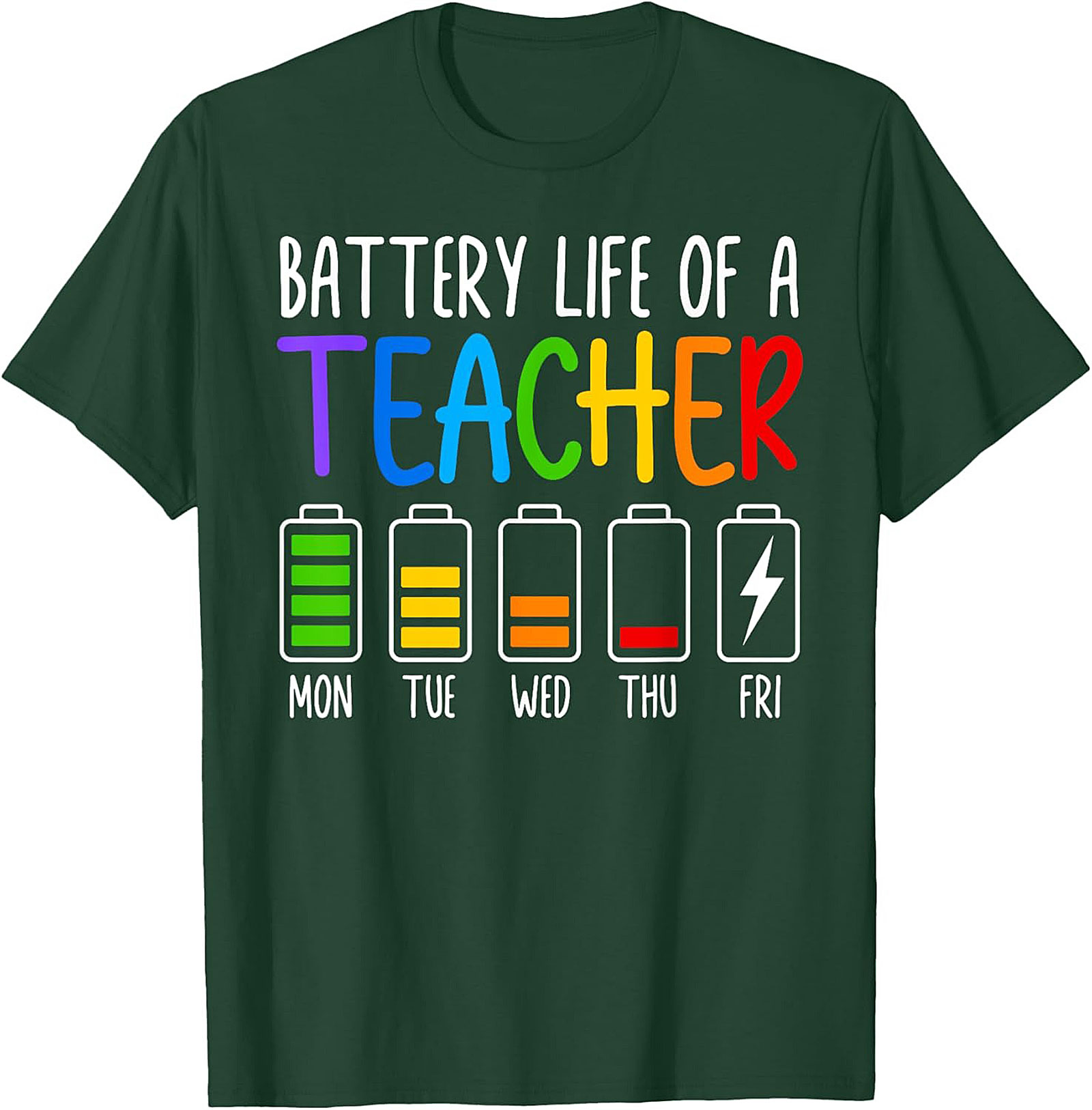 Teacher Battery Life Graphic Tee Funny Teacher Shirt