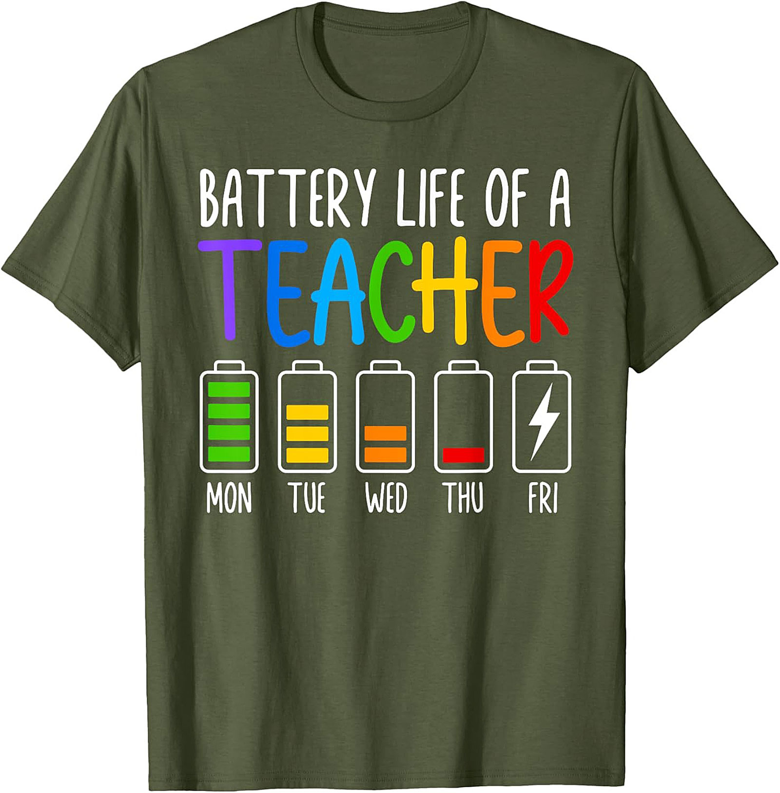 Teacher Battery Life Graphic Tee Funny Teacher Shirt