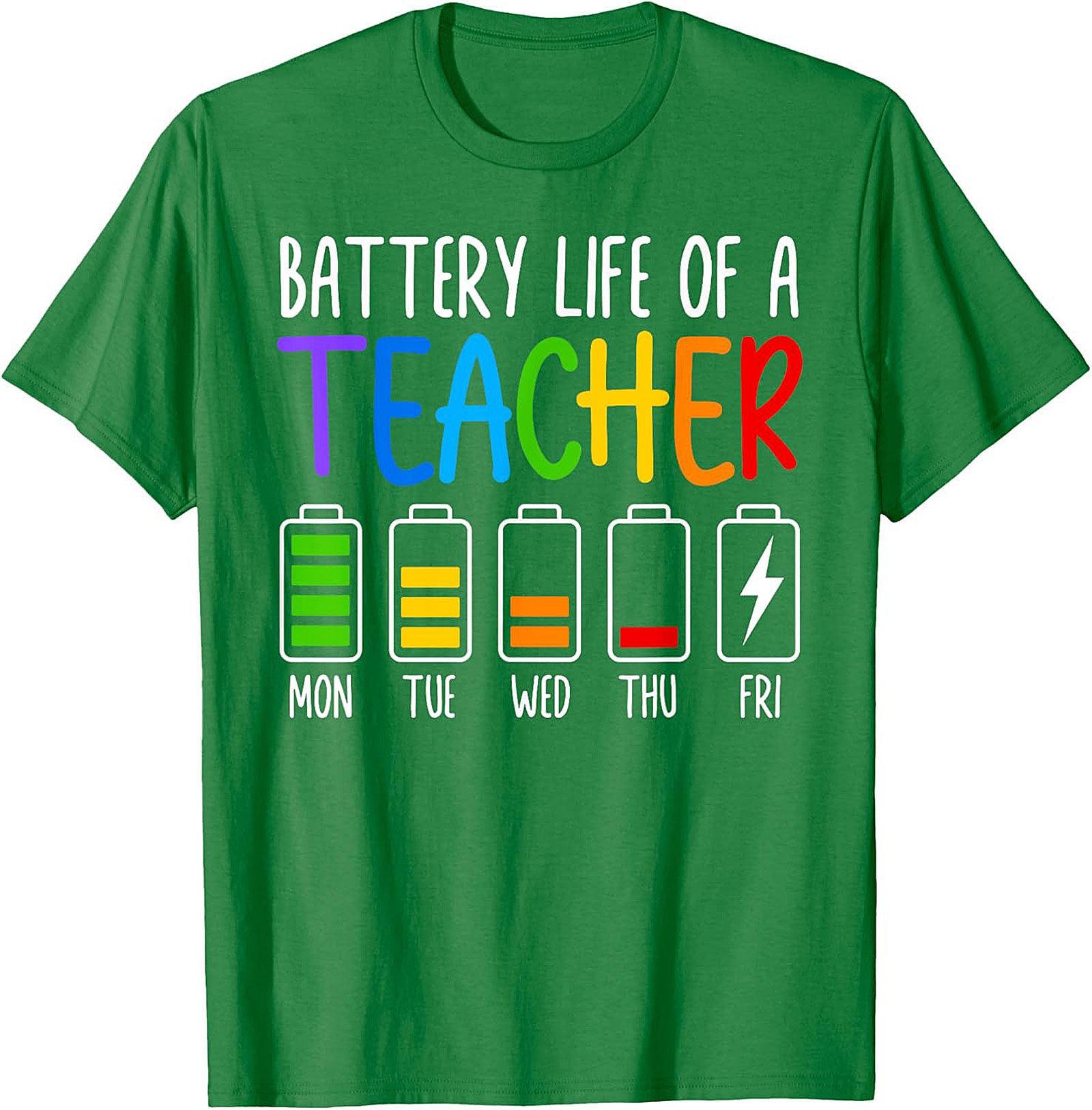 Teacher Battery Life Graphic Tee Funny Teacher Shirt