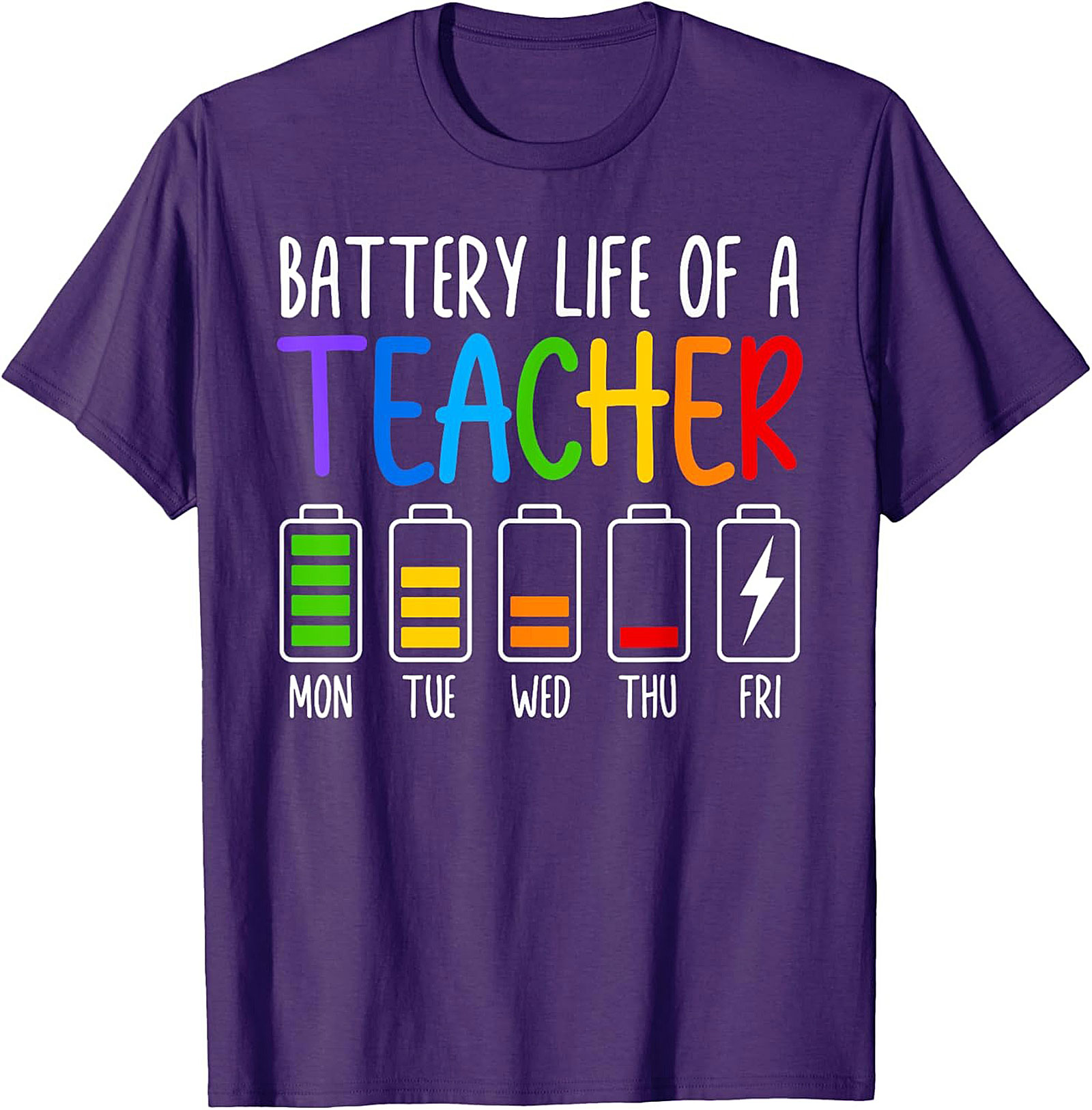 Teacher Battery Life Graphic Tee Funny Teacher Shirt