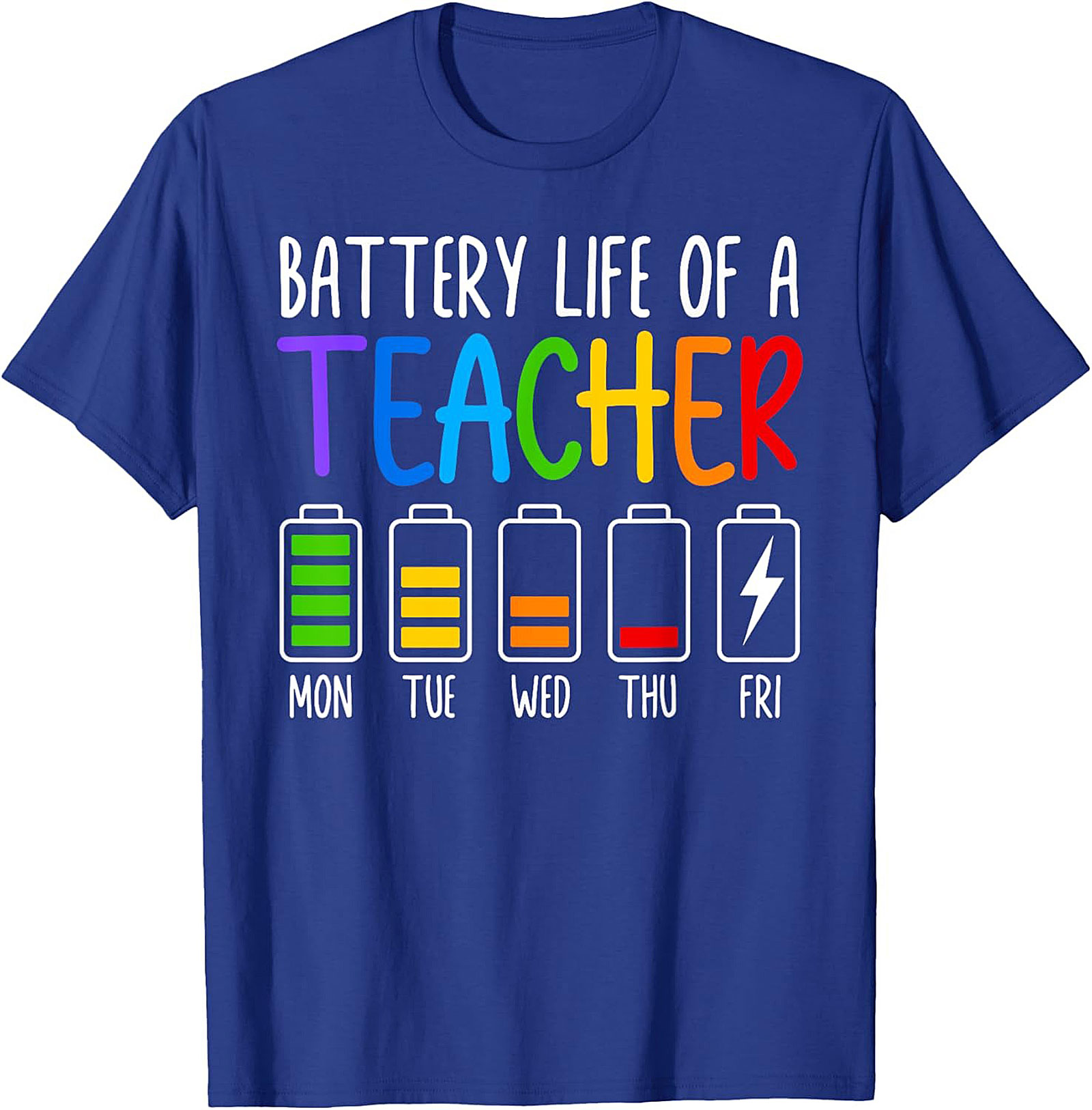 Teacher Battery Life Graphic Tee Funny Teacher Shirt