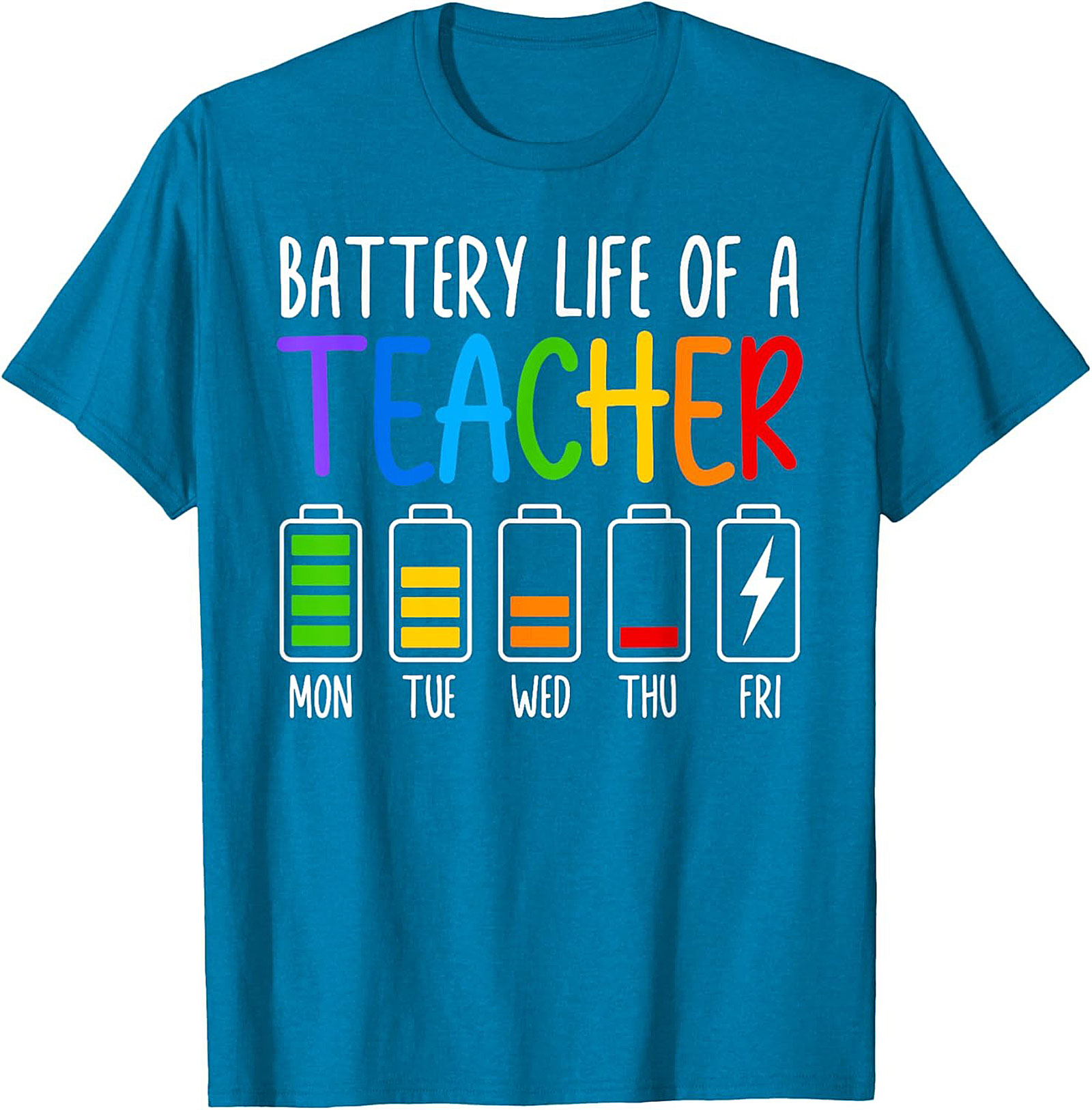 Teacher Battery Life Graphic Tee Funny Teacher Shirt