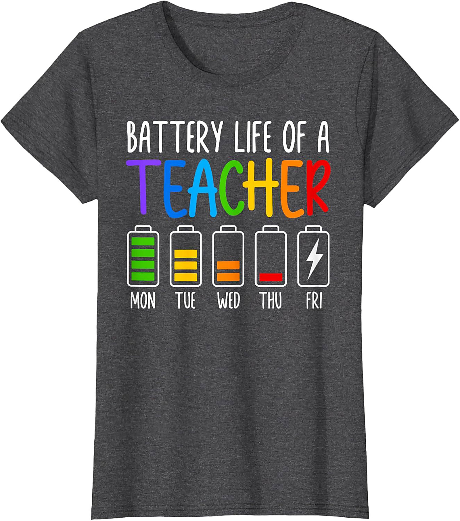 Teacher Battery Life Graphic Tee Funny Teacher Shirt
