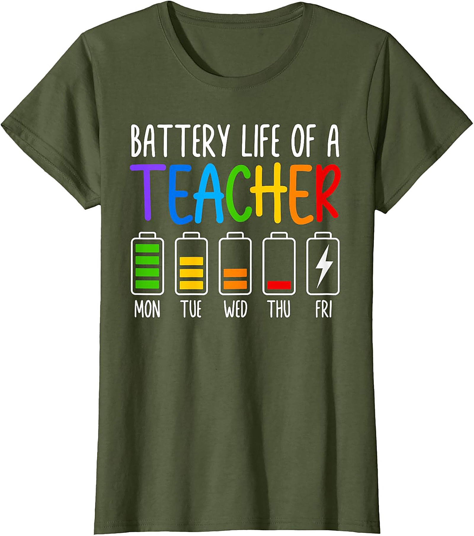 Teacher Battery Life Graphic Tee Funny Teacher Shirt
