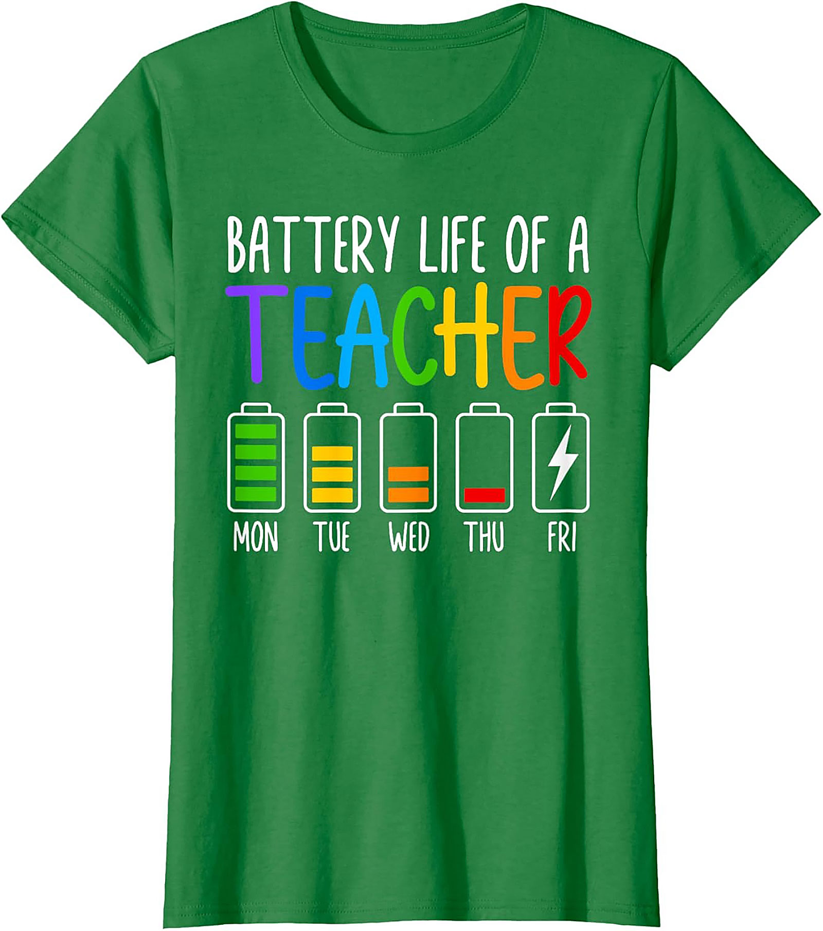 Teacher Battery Life Graphic Tee Funny Teacher Shirt