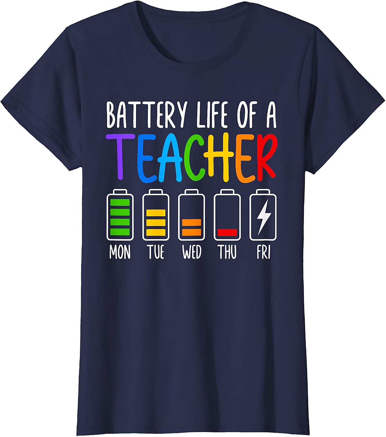 Teacher Battery Life Graphic Tee Funny Teacher Shirt