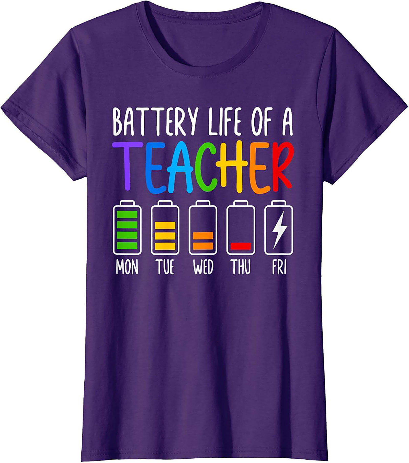 Teacher Battery Life Graphic Tee Funny Teacher Shirt