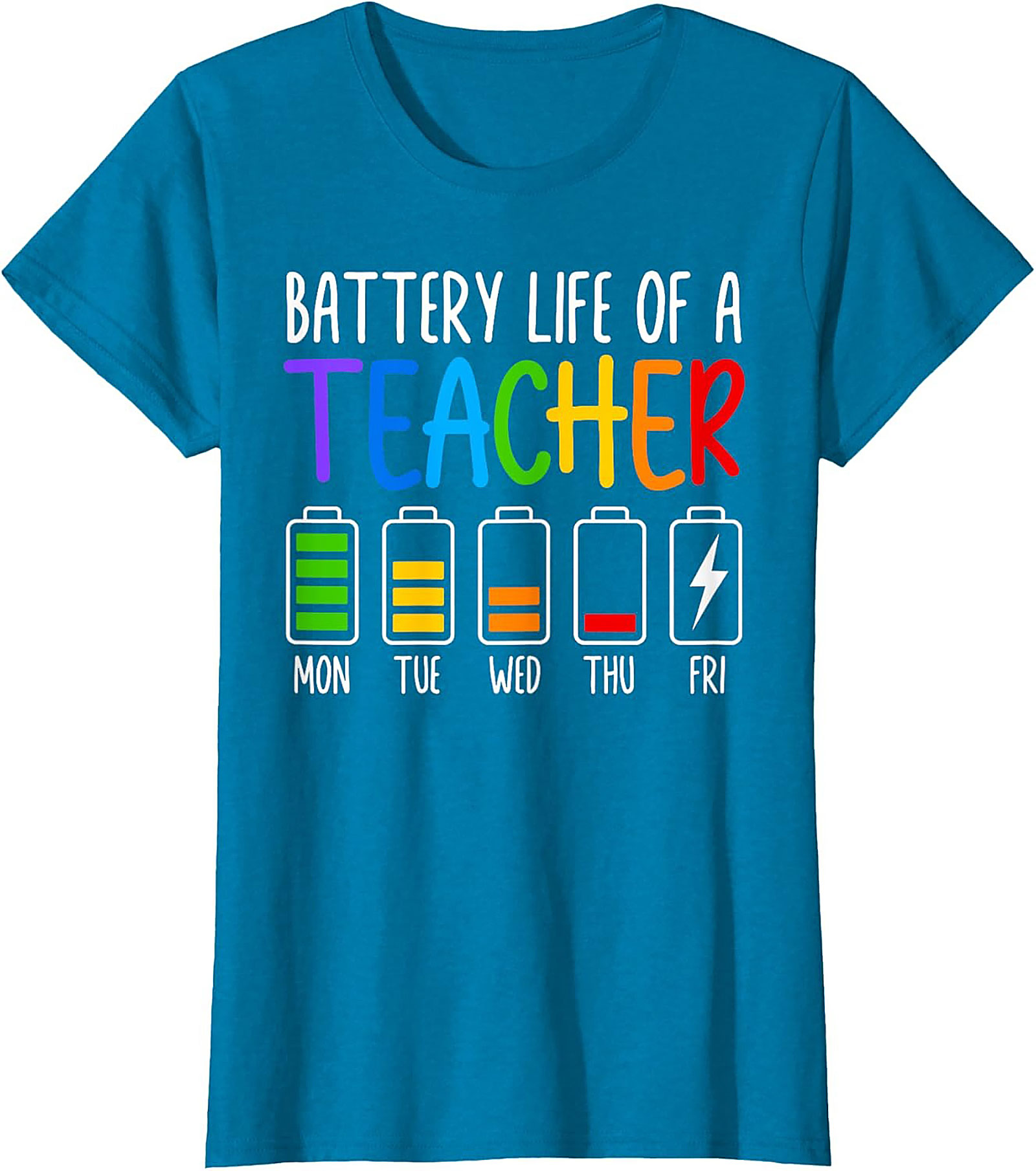 Teacher Battery Life Graphic Tee Funny Teacher Shirt