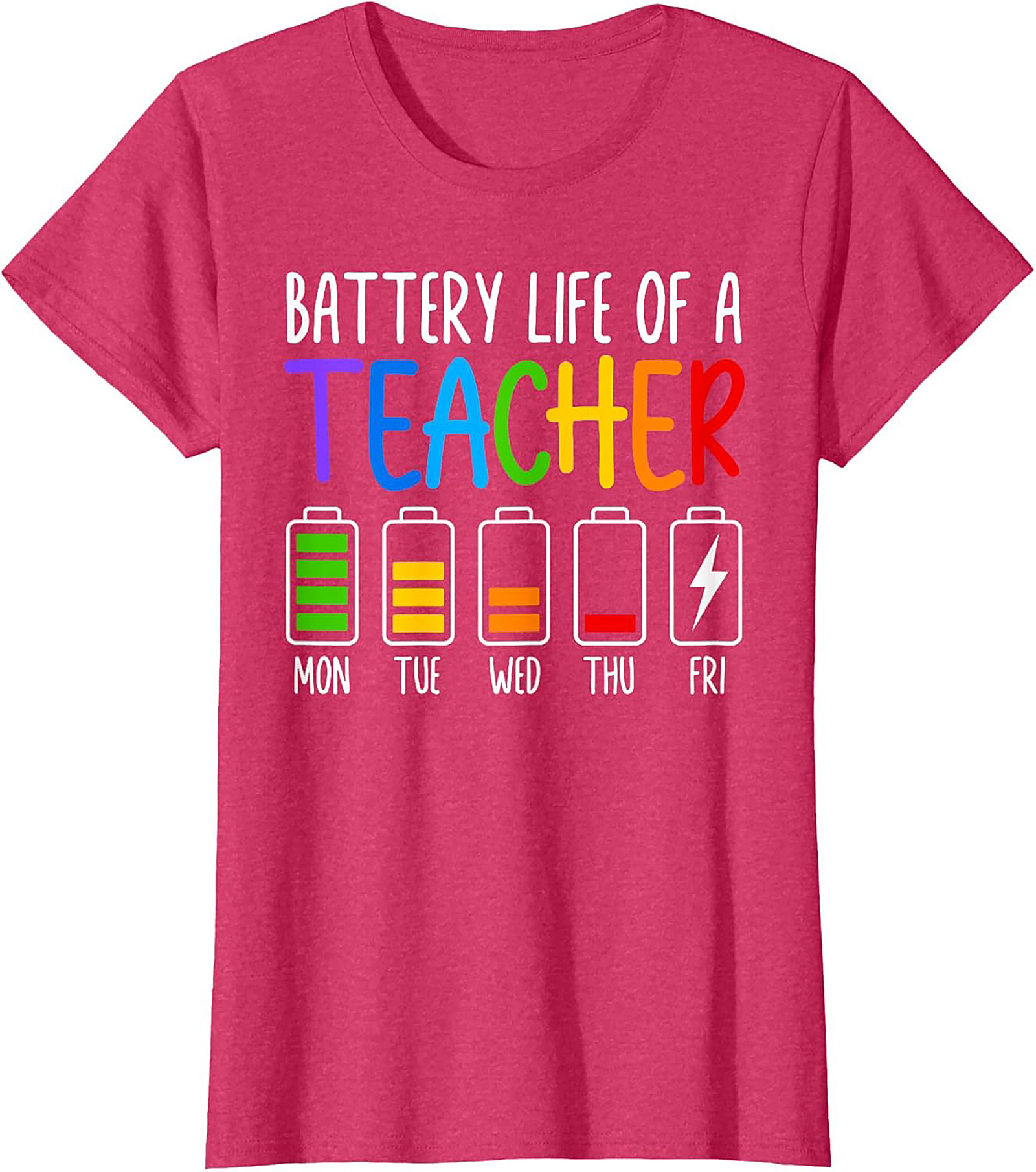 Teacher Battery Life Graphic Tee Funny Teacher Shirt