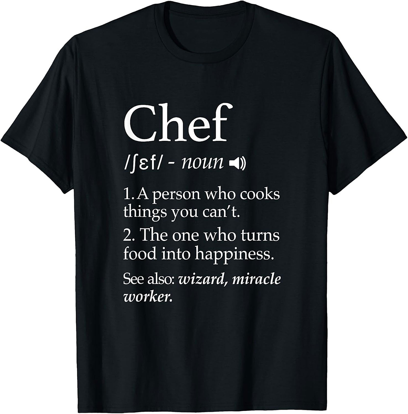 Funny Chef T-shirt Culinary Definition Graphic Tee