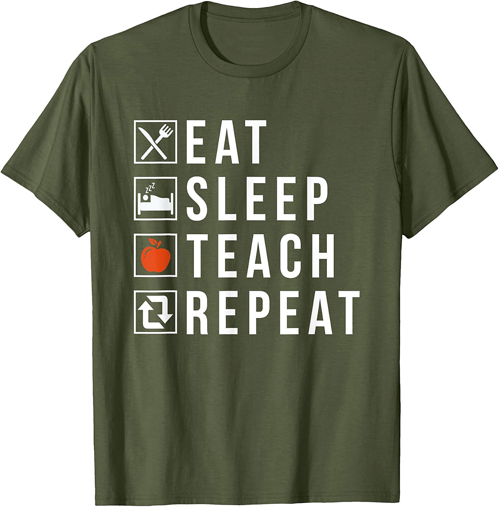  Eat Sleep Teach Repeat Funny Teacher T-Shirt Gift