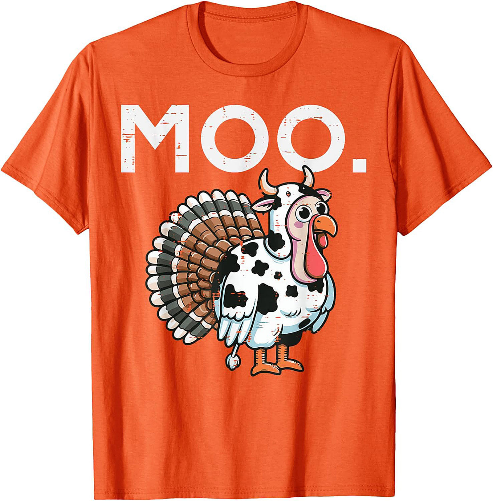 Funny Thanksgiving Moo T-Shirt | Cow Turkey Graphic Tee