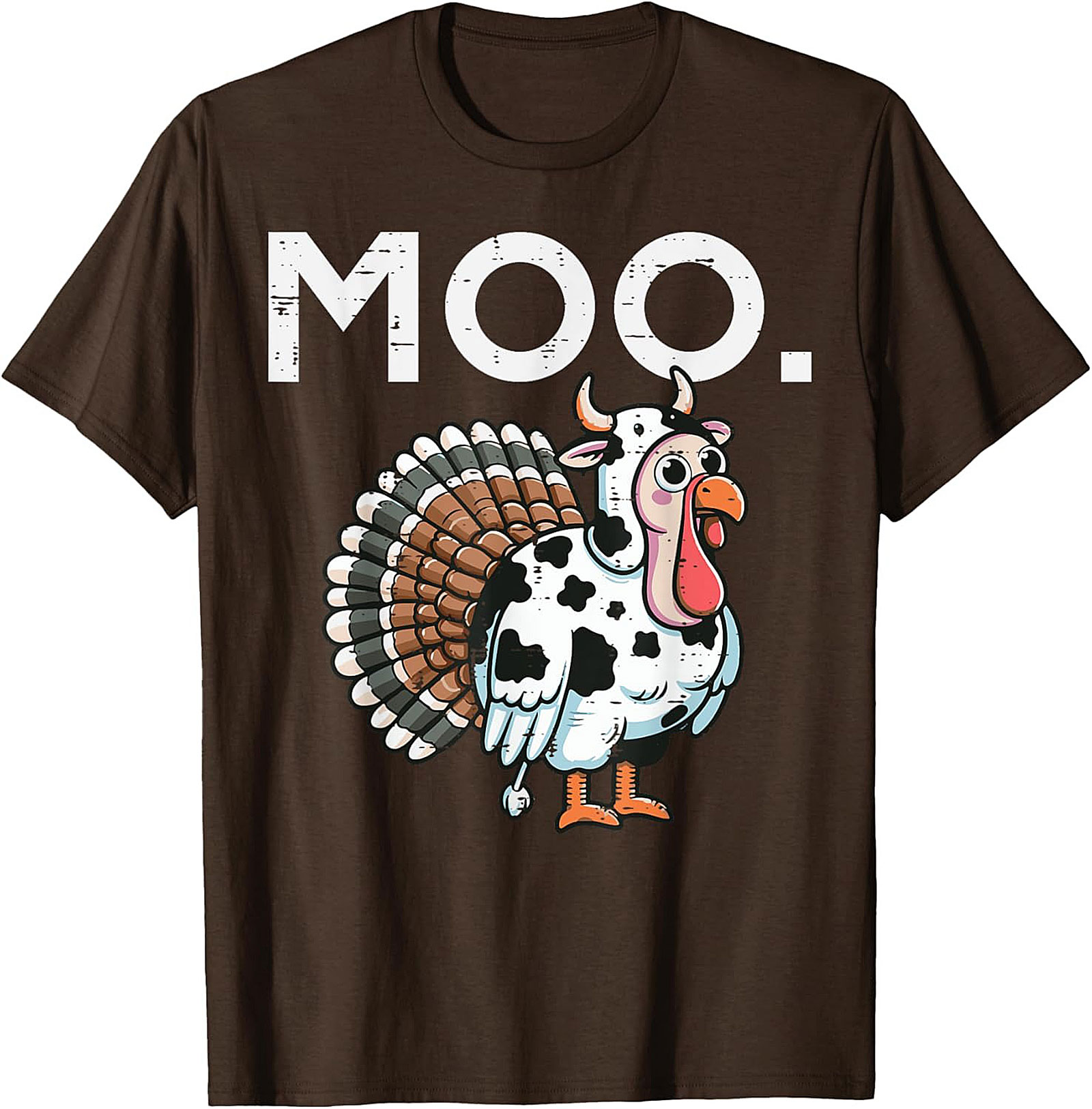 Funny Thanksgiving Moo T-Shirt | Cow Turkey Graphic Tee