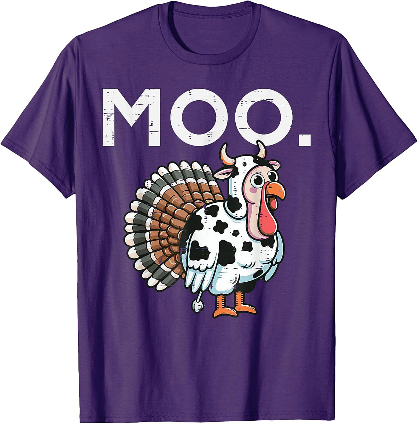 Funny Thanksgiving Moo T-Shirt | Cow Turkey Graphic Tee