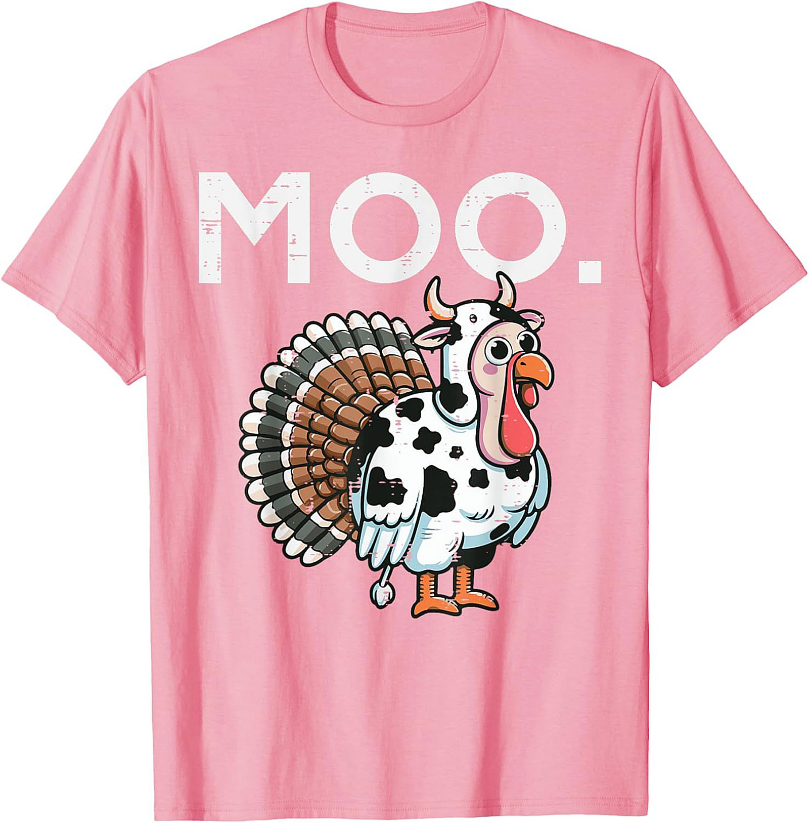 Funny Thanksgiving Moo T-Shirt | Cow Turkey Graphic Tee