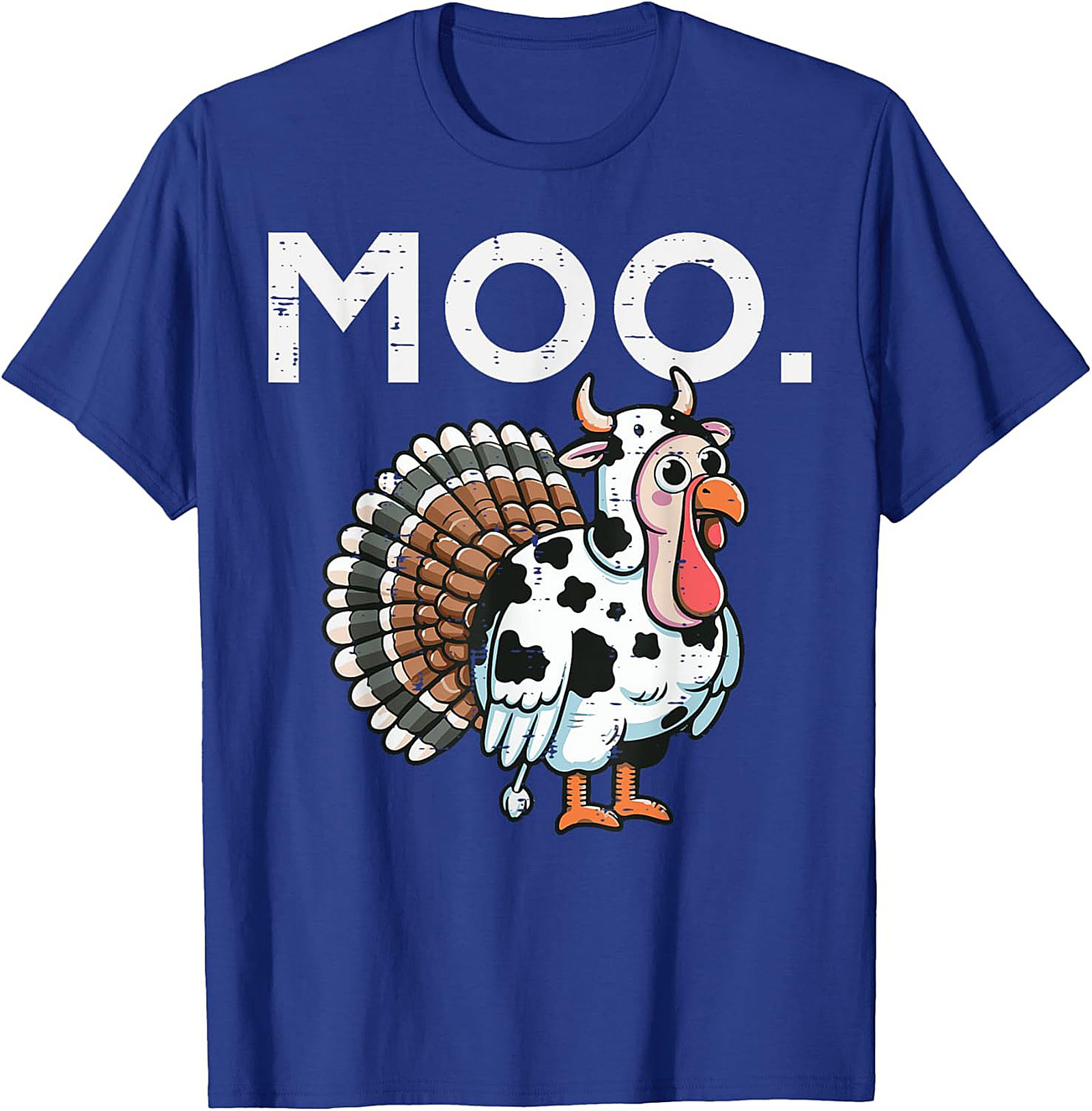 Funny Thanksgiving Moo T-Shirt | Cow Turkey Graphic Tee
