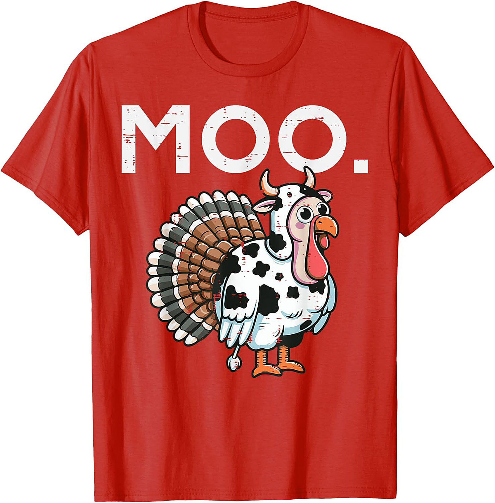 Funny Thanksgiving Moo T-Shirt | Cow Turkey Graphic Tee