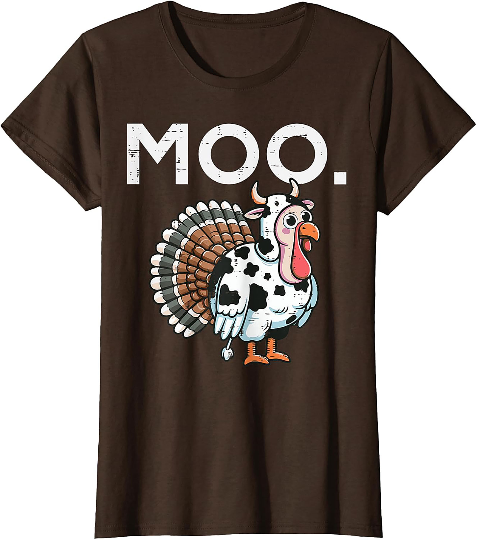 Funny Thanksgiving Moo T-Shirt | Cow Turkey Graphic Tee