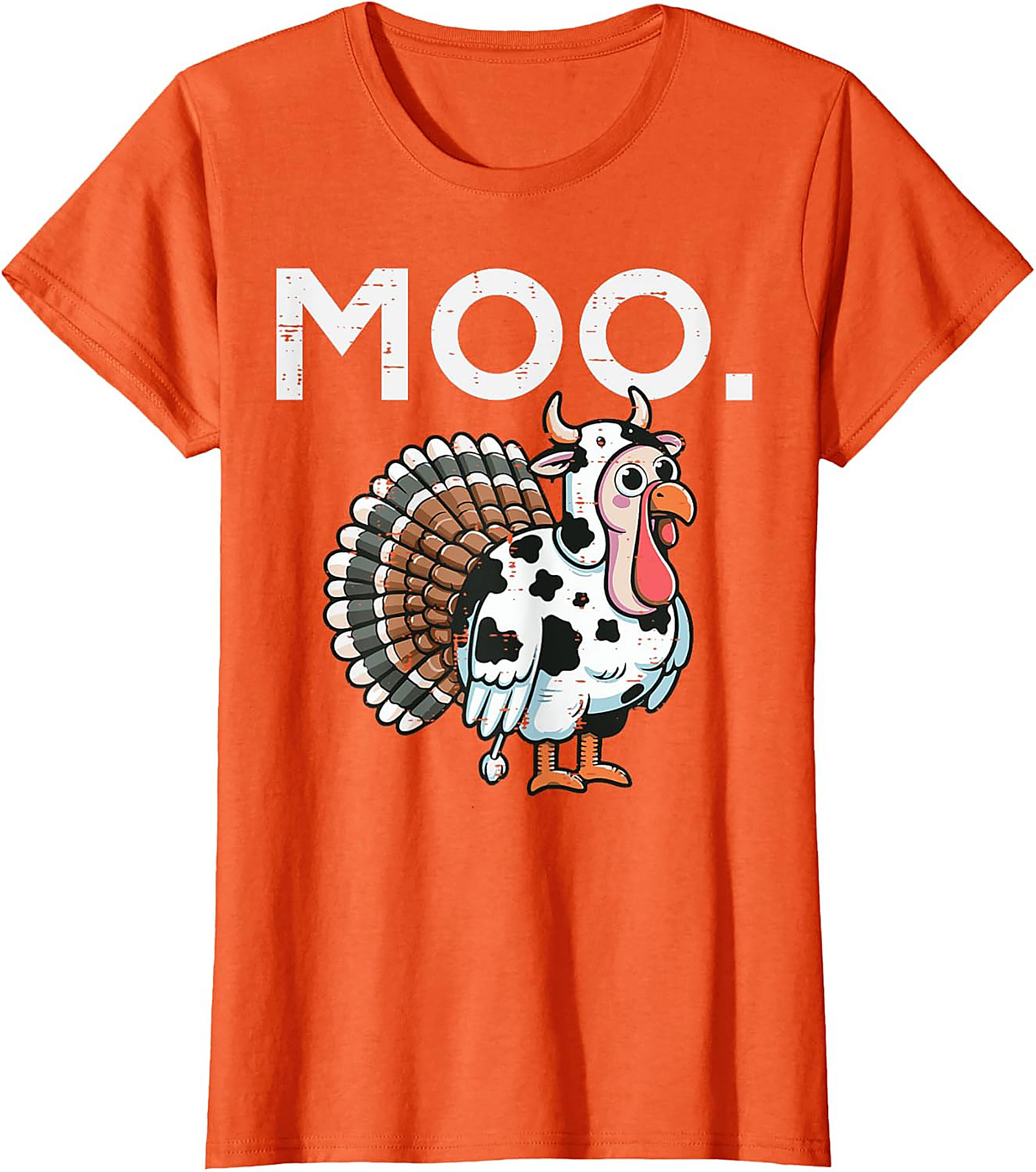 Funny Thanksgiving Moo T-Shirt | Cow Turkey Graphic Tee