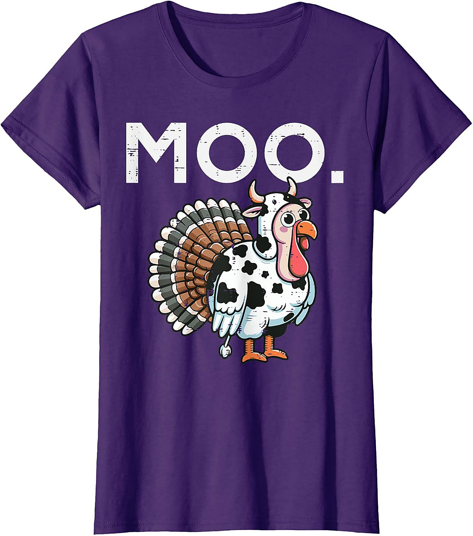 Funny Thanksgiving Moo T-Shirt | Cow Turkey Graphic Tee