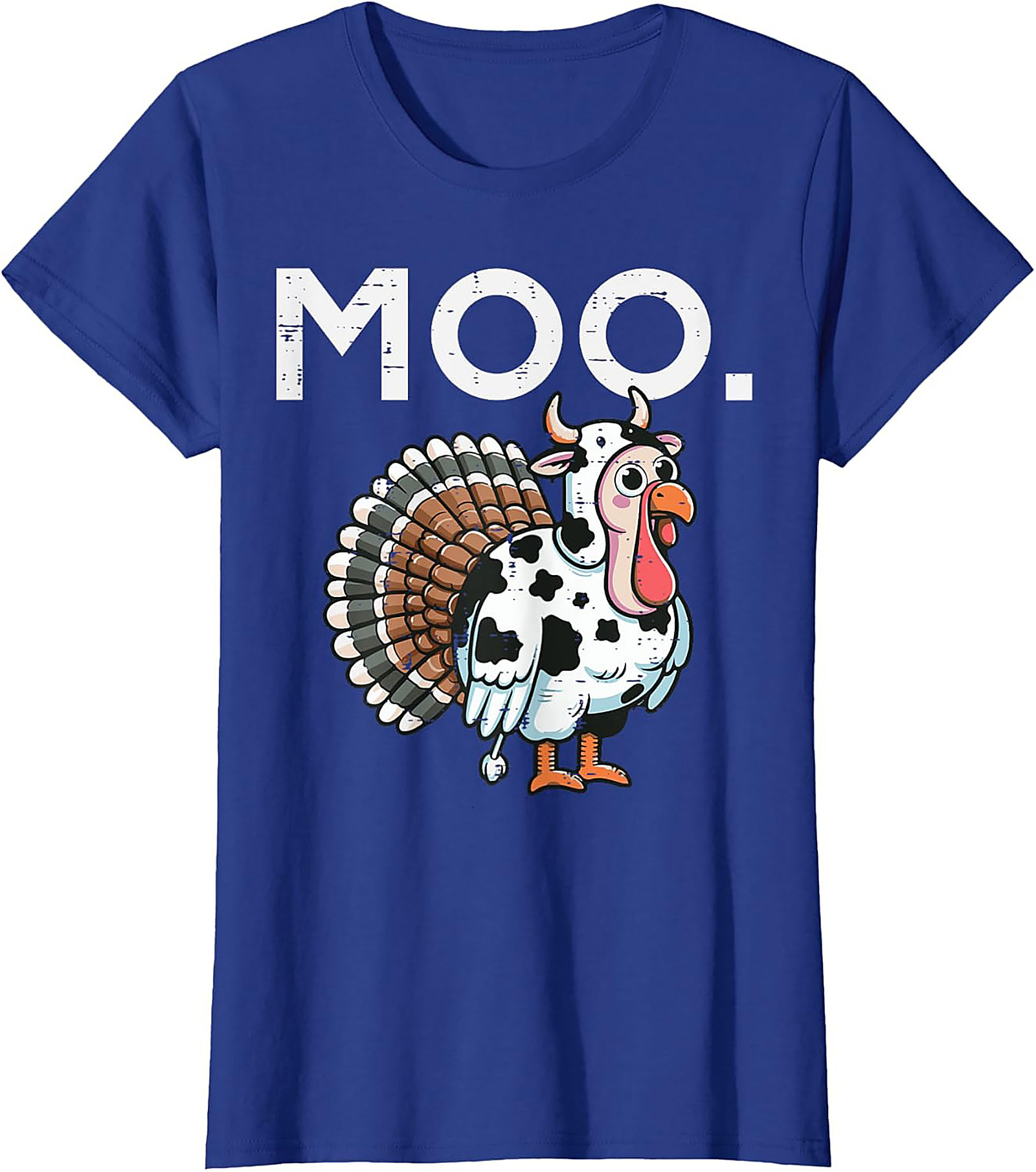 Funny Thanksgiving Moo T-Shirt | Cow Turkey Graphic Tee