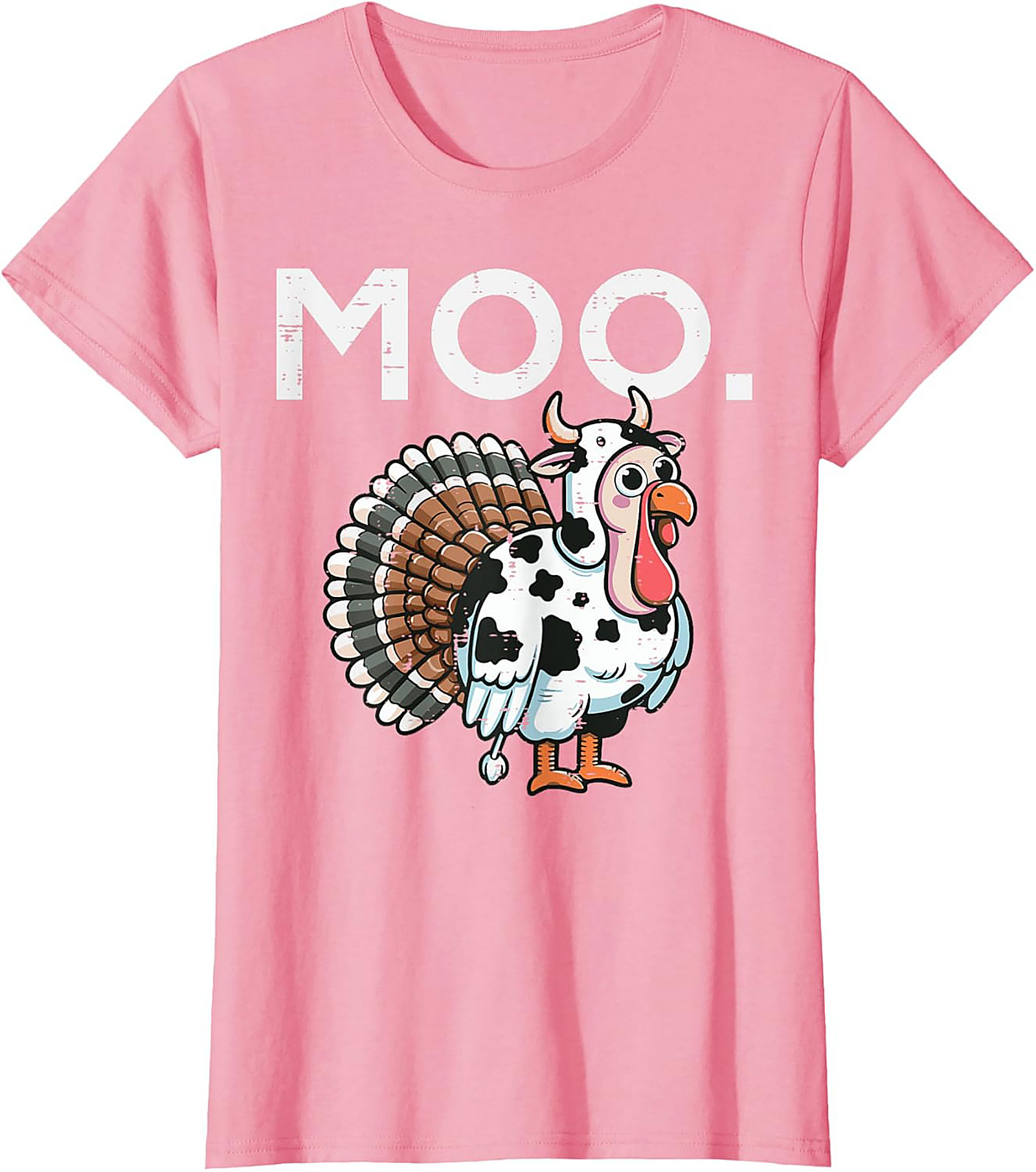 Funny Thanksgiving Moo T-Shirt | Cow Turkey Graphic Tee