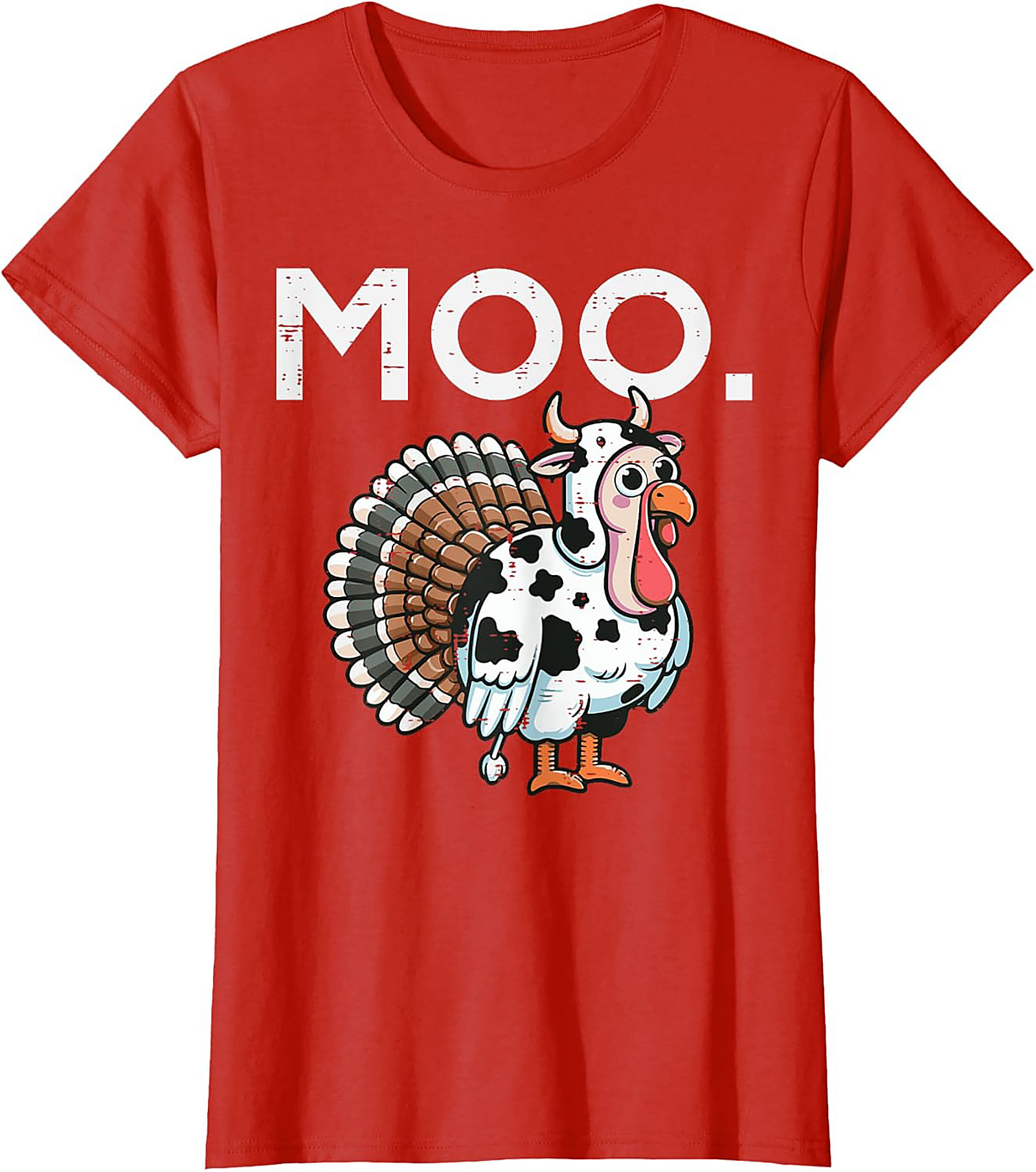 Funny Thanksgiving Moo T-Shirt | Cow Turkey Graphic Tee