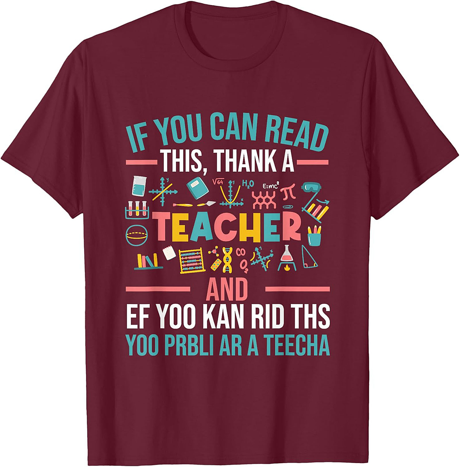Funny Teacher Graphic Tee Thank A Teacher Shirt