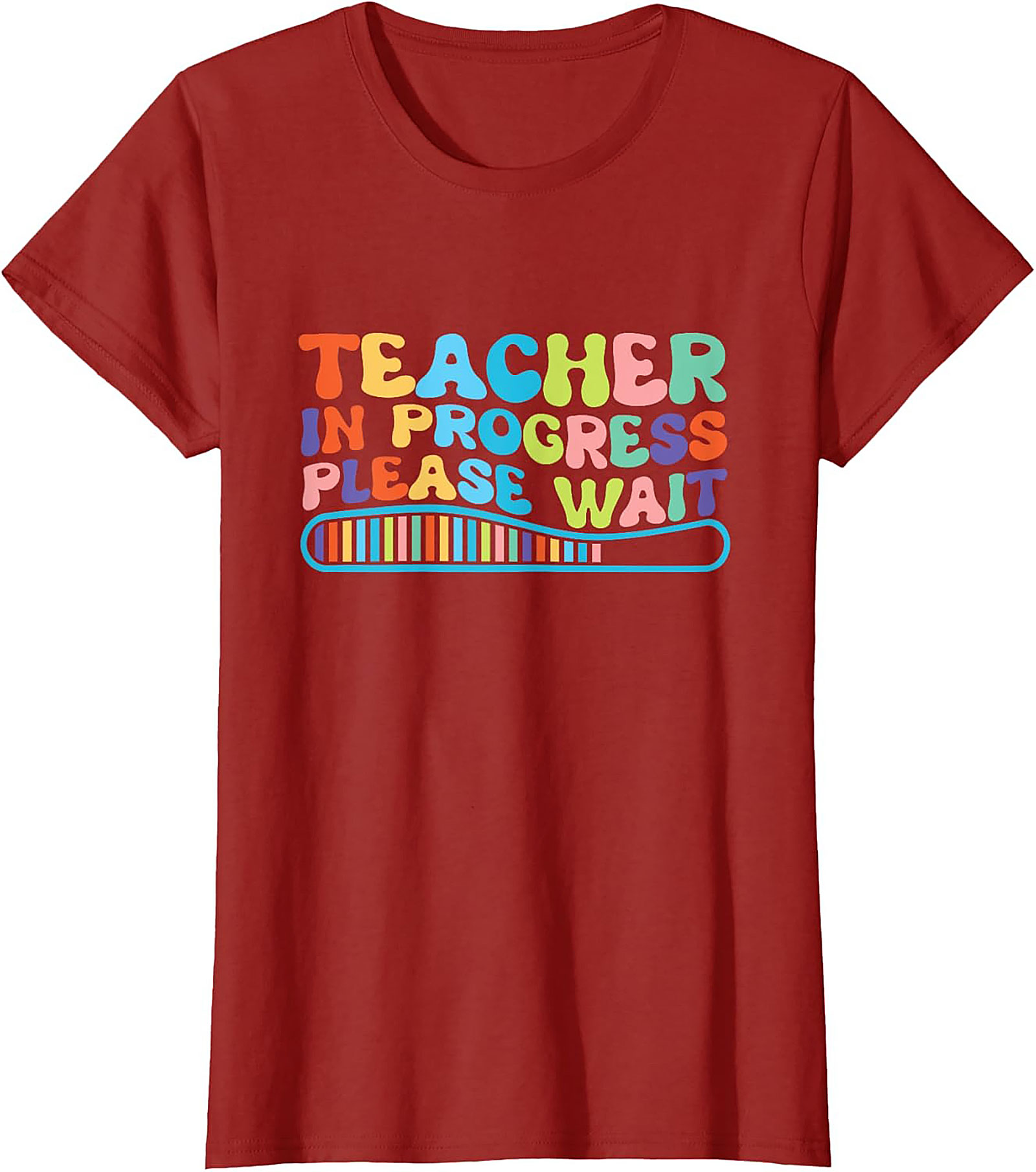 Funny Teacher In Progress T-shirt Groovy Graphic Tee