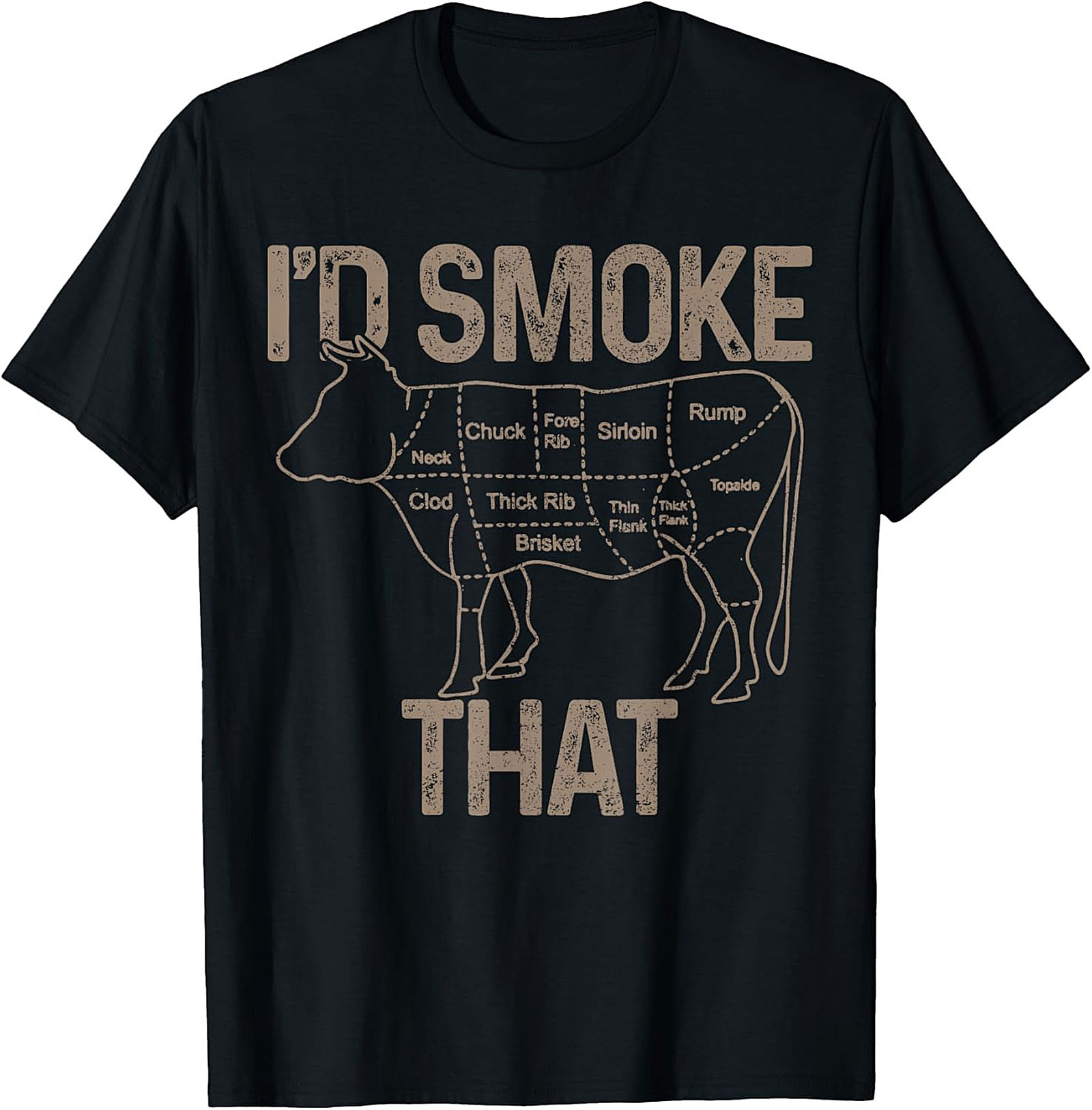  BBQ Smoker Graphic Tee Funny Butcher Cuts Shirt