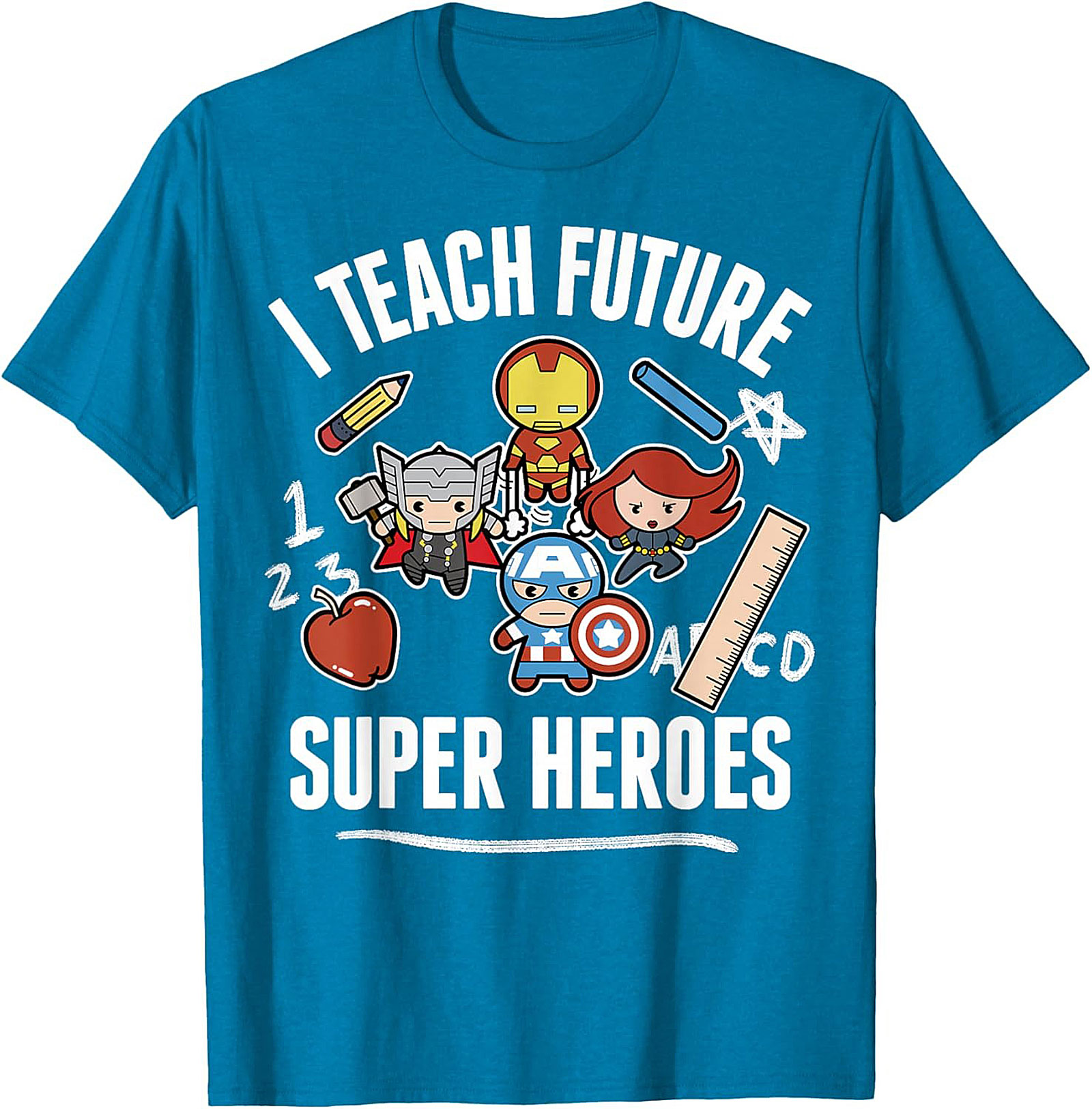 I Teach Future Super Heroes Teacher Superhero Graphic Tee