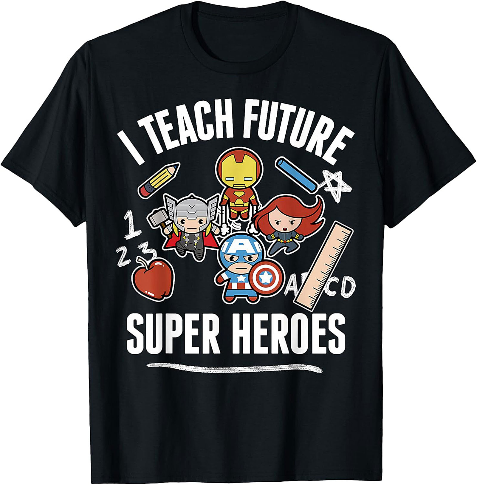 I Teach Future Super Heroes Teacher Superhero Graphic Tee
