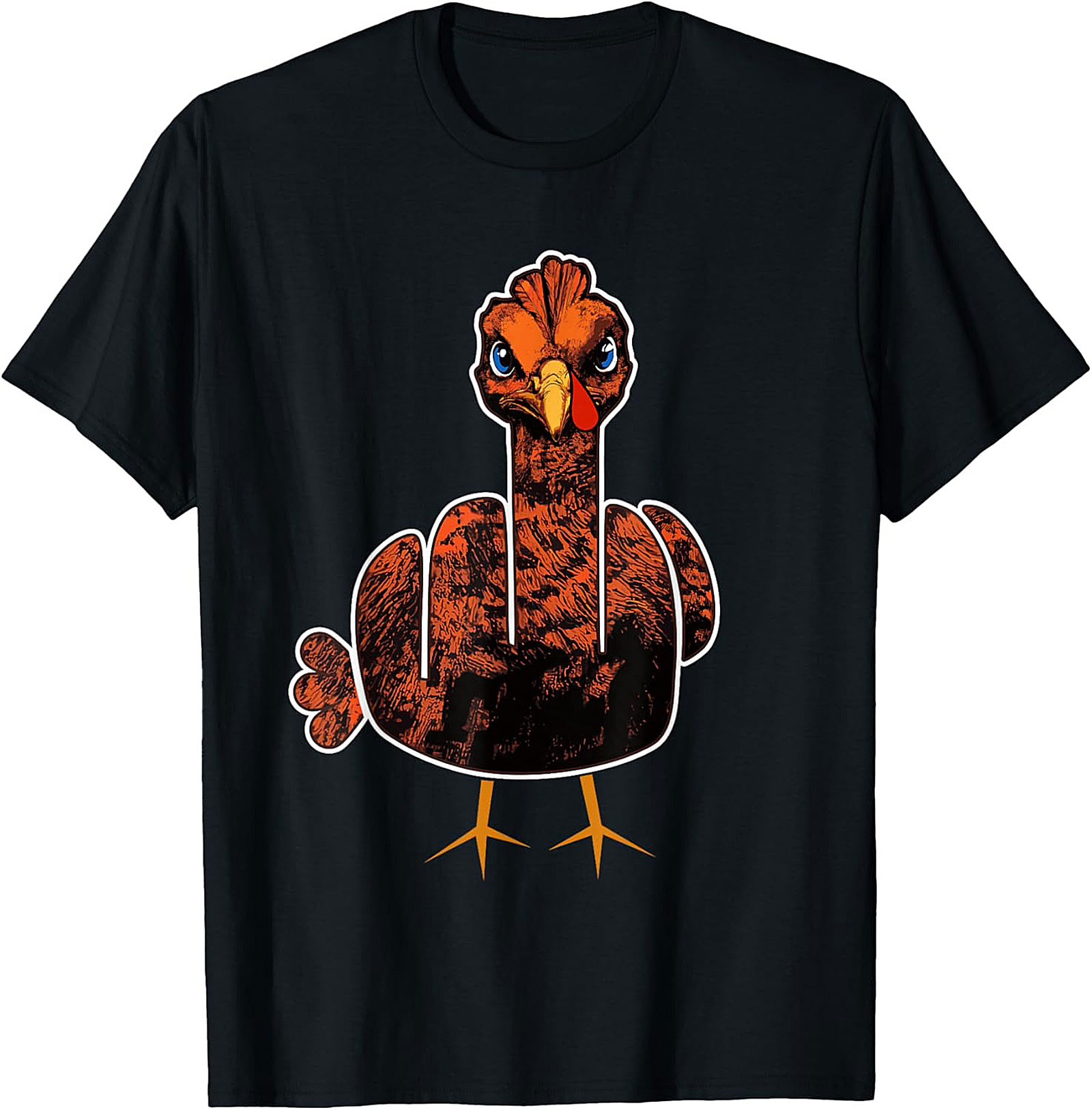 Angry Turkey Flipping Bird Funny T-Shirt | Thanksgiving Tee