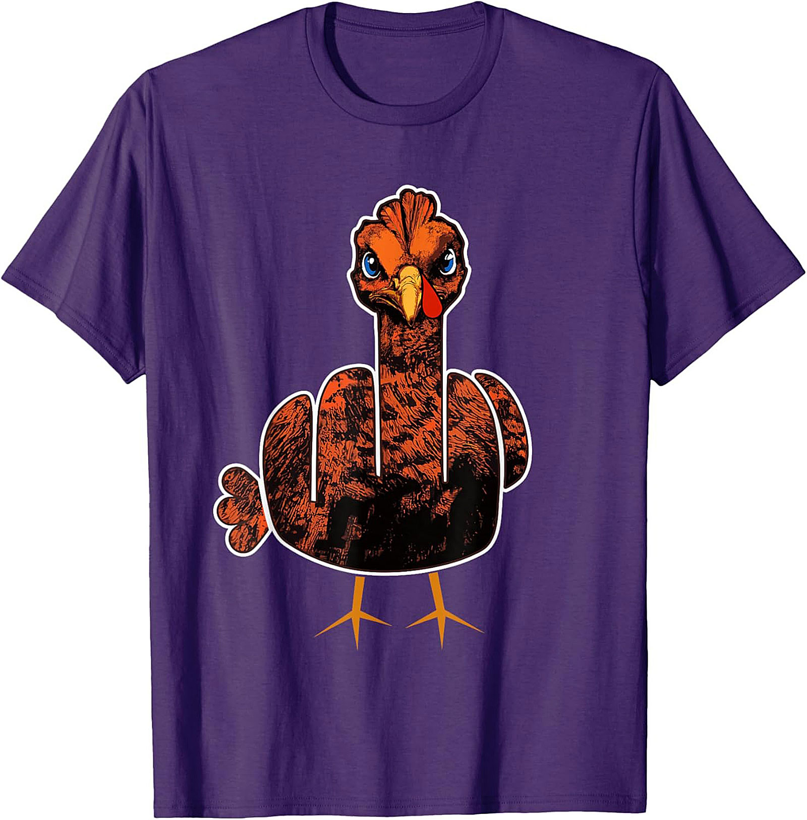 Angry Turkey Flipping Bird Funny T-Shirt | Thanksgiving Tee