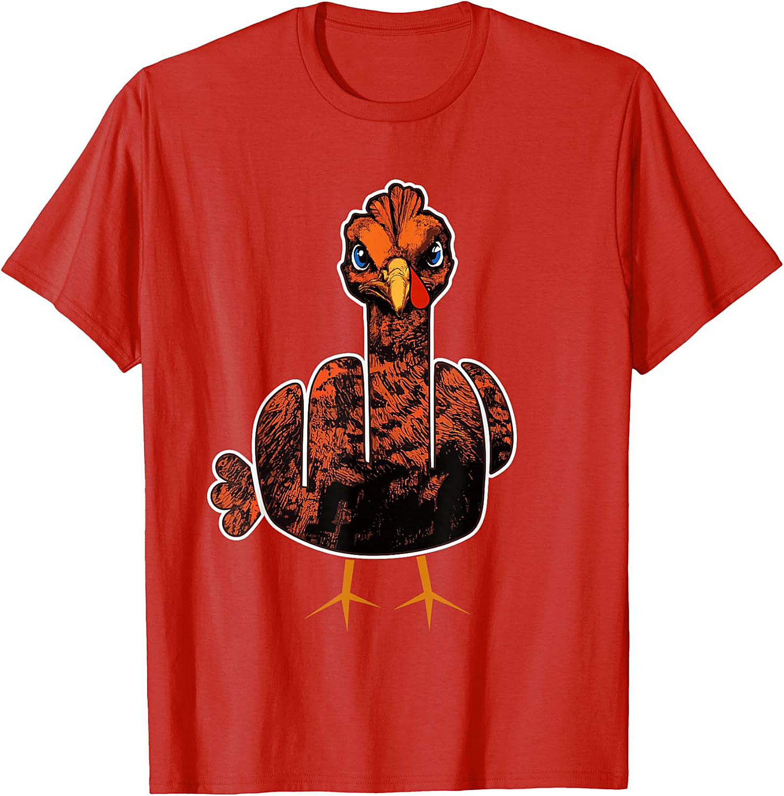Angry Turkey Flipping Bird Funny T-Shirt | Thanksgiving Tee