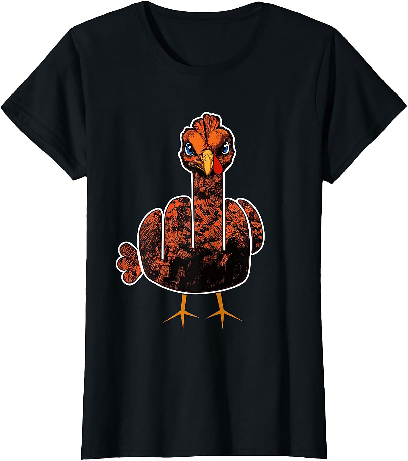 Angry Turkey Flipping Bird Funny T-Shirt | Thanksgiving Tee