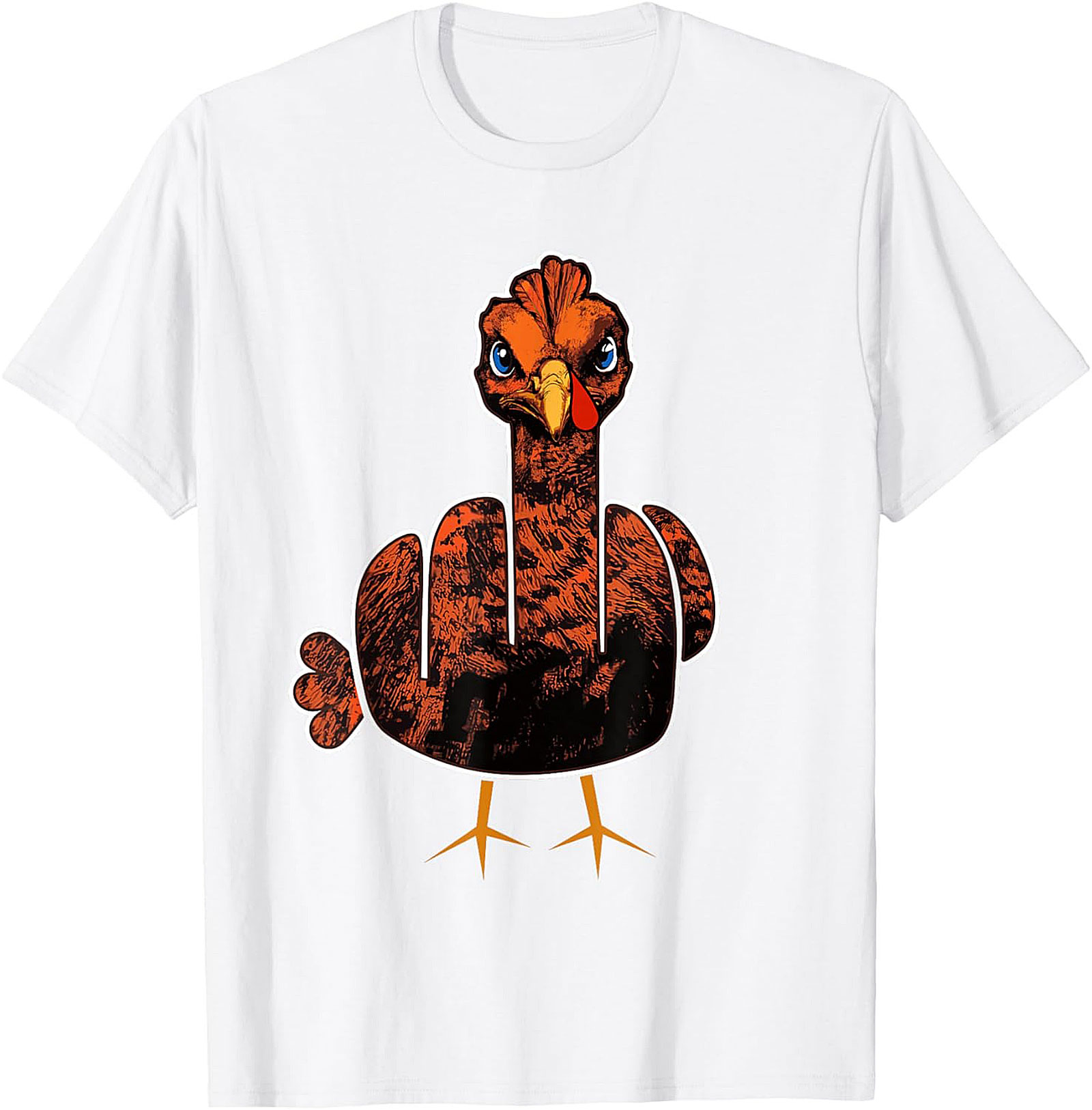 Angry Turkey Flipping Bird Funny T-Shirt | Thanksgiving Tee