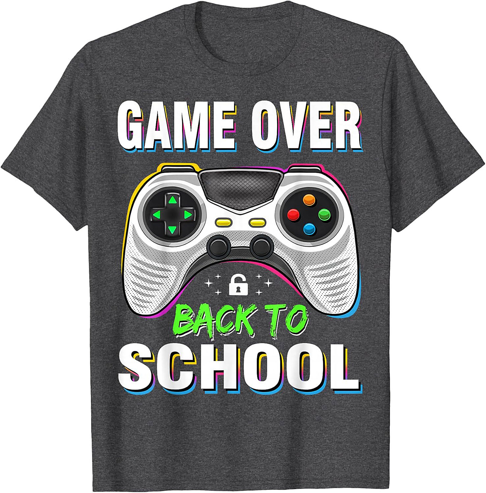 Game Over Back to School Gamer T-shirt | Funny Student Graphic Tee