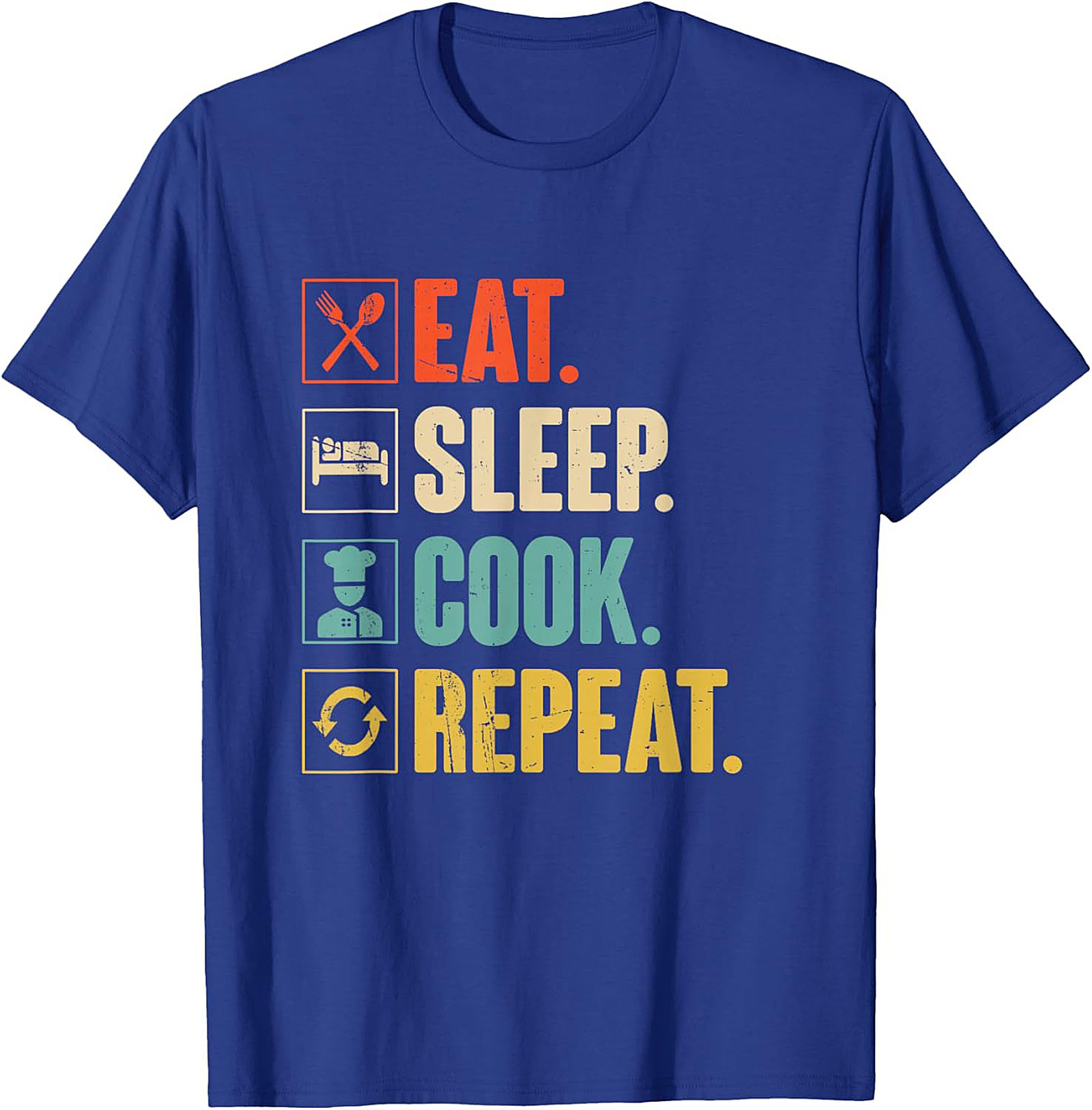 Funny Chef T-shirt Eat Sleep Cook Repeat Graphic Tee