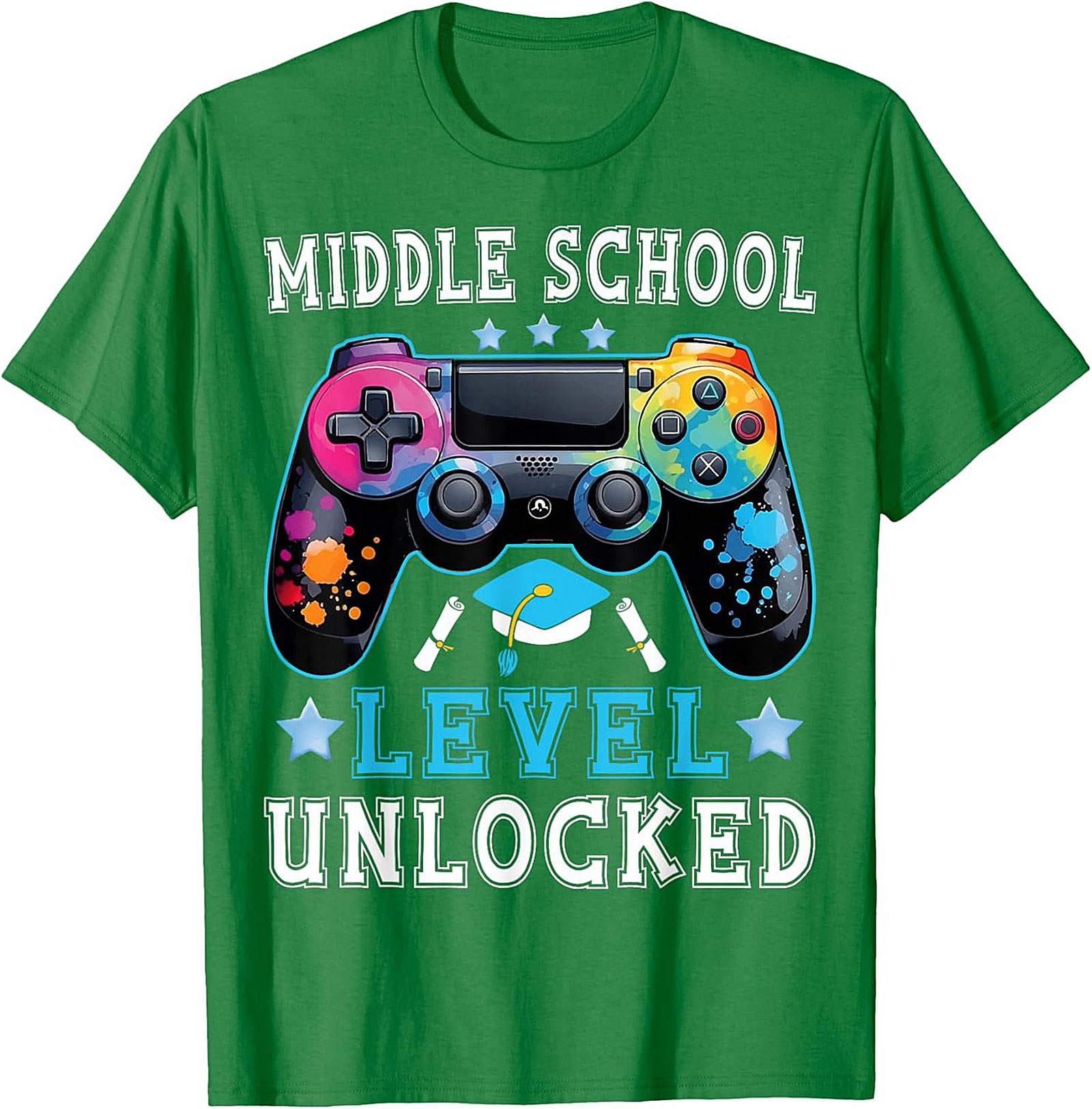 Middle School Level Unlocked Graphic Tee | Gamer Graduation Shirt