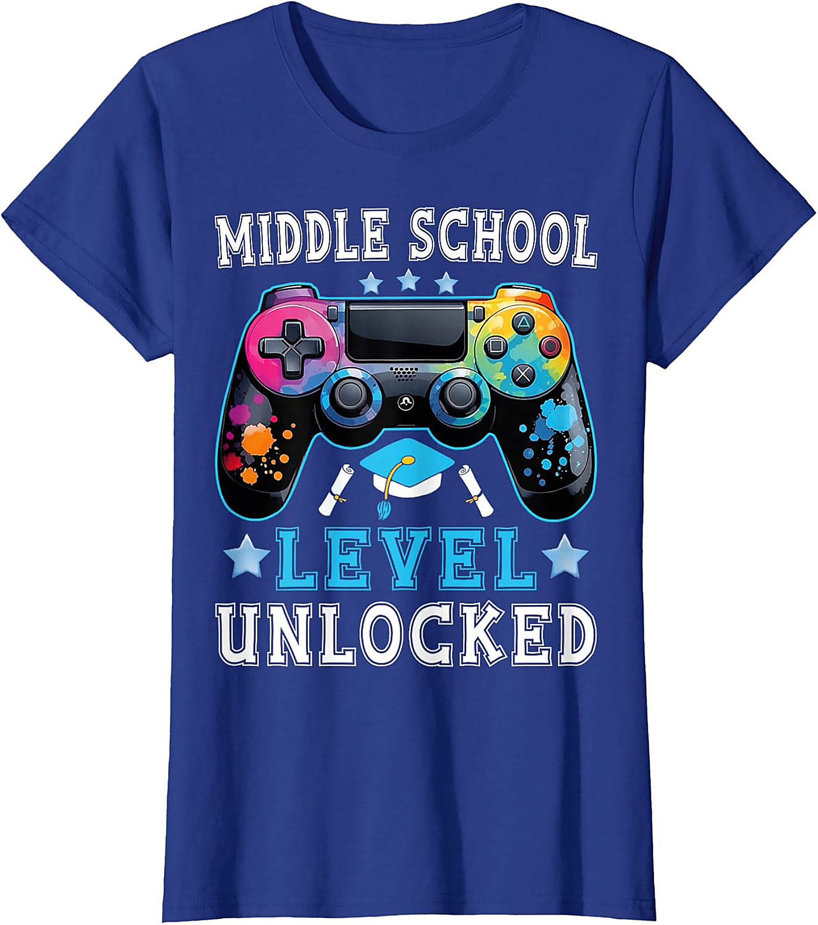 Middle School Level Unlocked Graphic Tee | Gamer Graduation Shirt