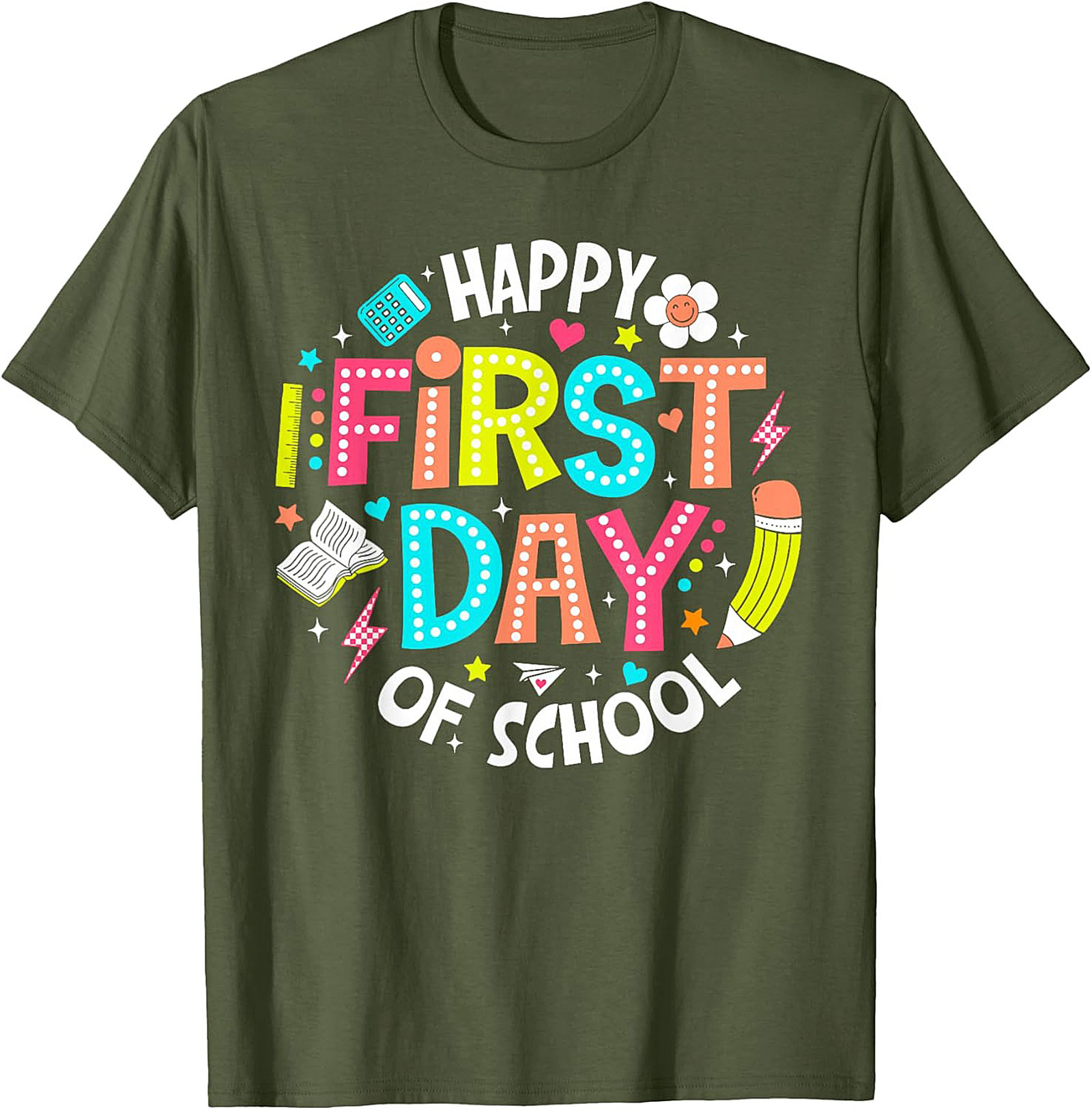 Happy First Day of School T-shirt | Bright Back to School Graphic Tee