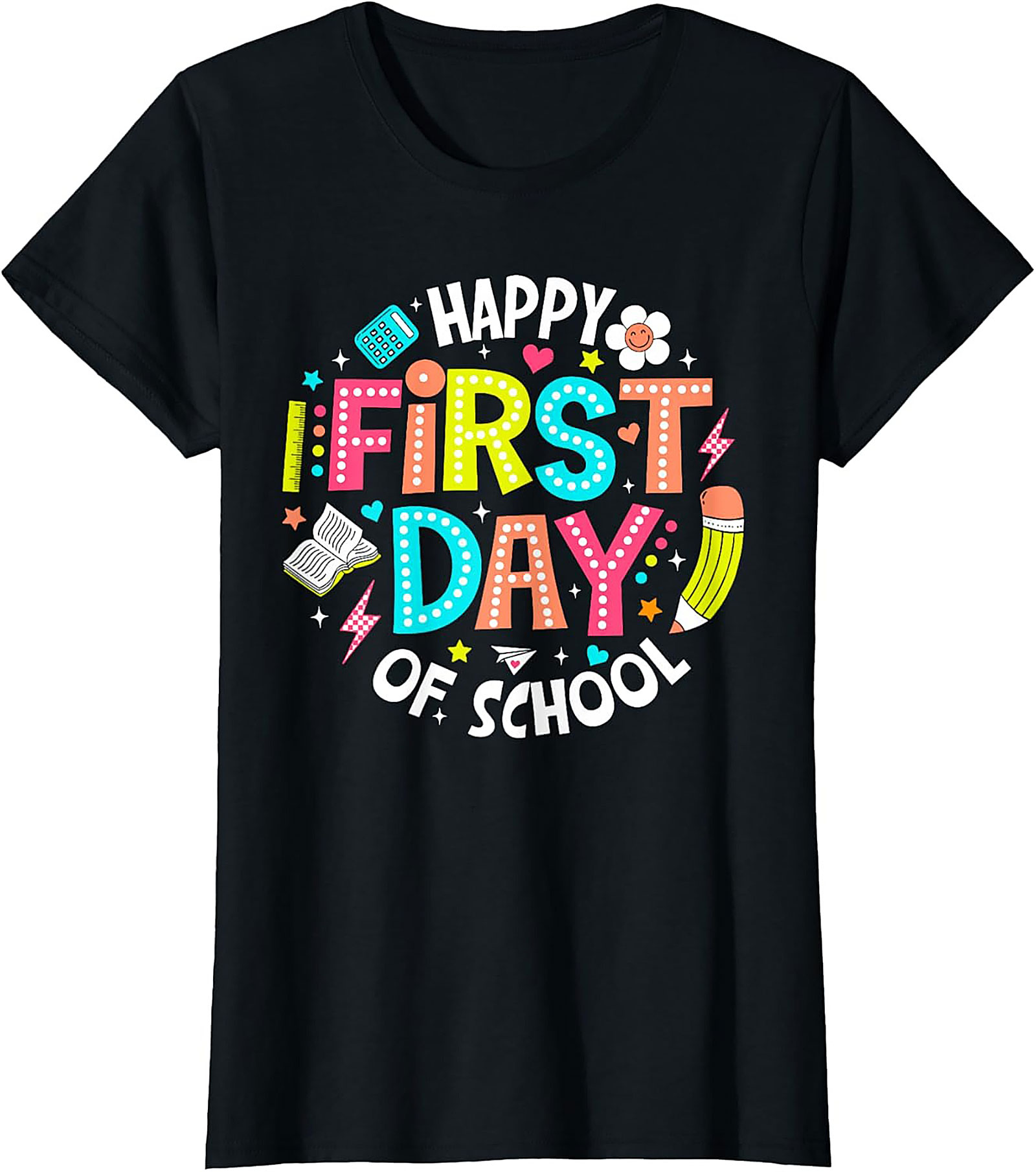 Happy First Day of School T-shirt | Bright Back to School Graphic Tee